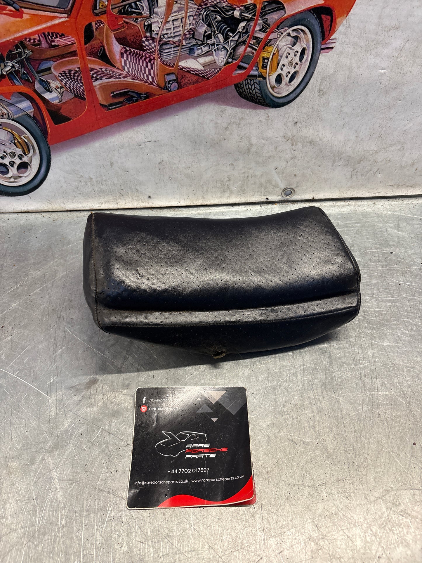 Porsche 928 rear left seat centre cushion,blue, leather, used 92852208751