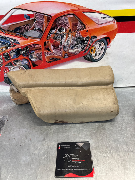Porsche 928 rear left seat cushion, grey-beige, leather, used 92852205951
