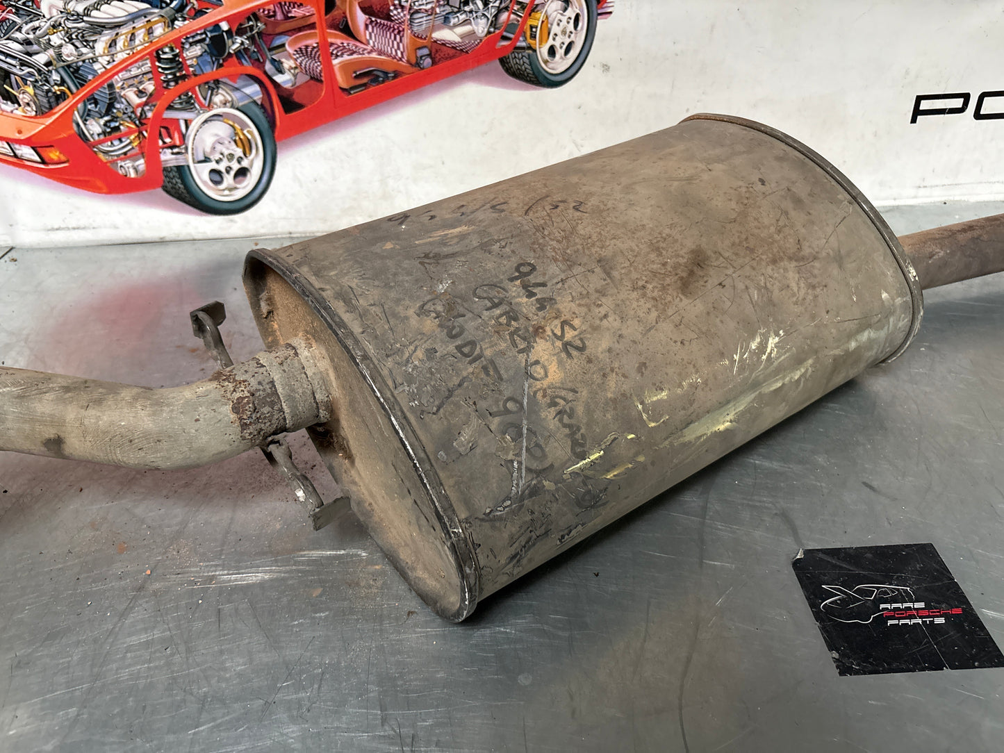 Porsche 944 S S2 genuine exhaust system rear muffler, used 94411104103