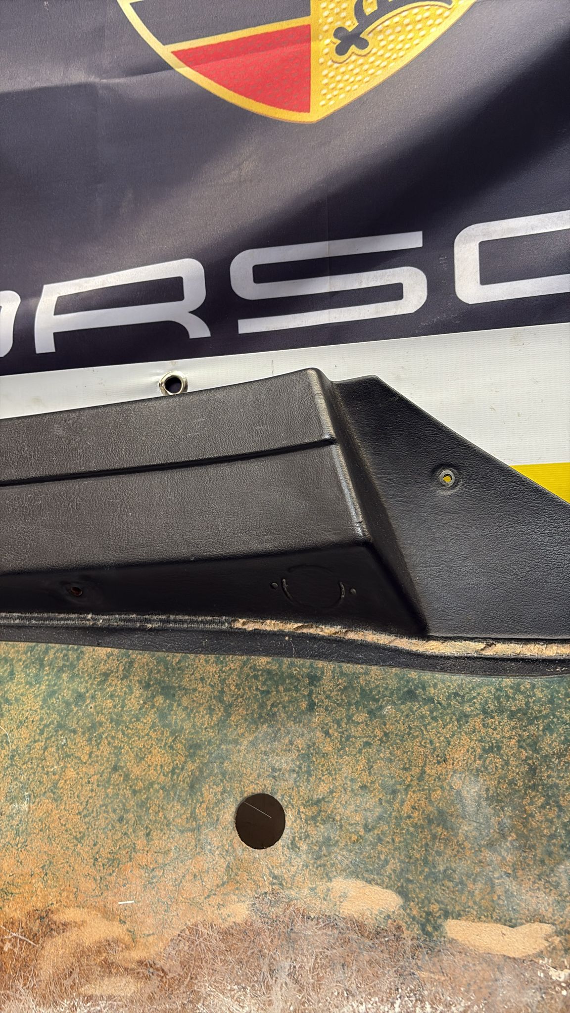 Porsche 924 / 944 early left manual Used door card, black, 477867011 no fabric!