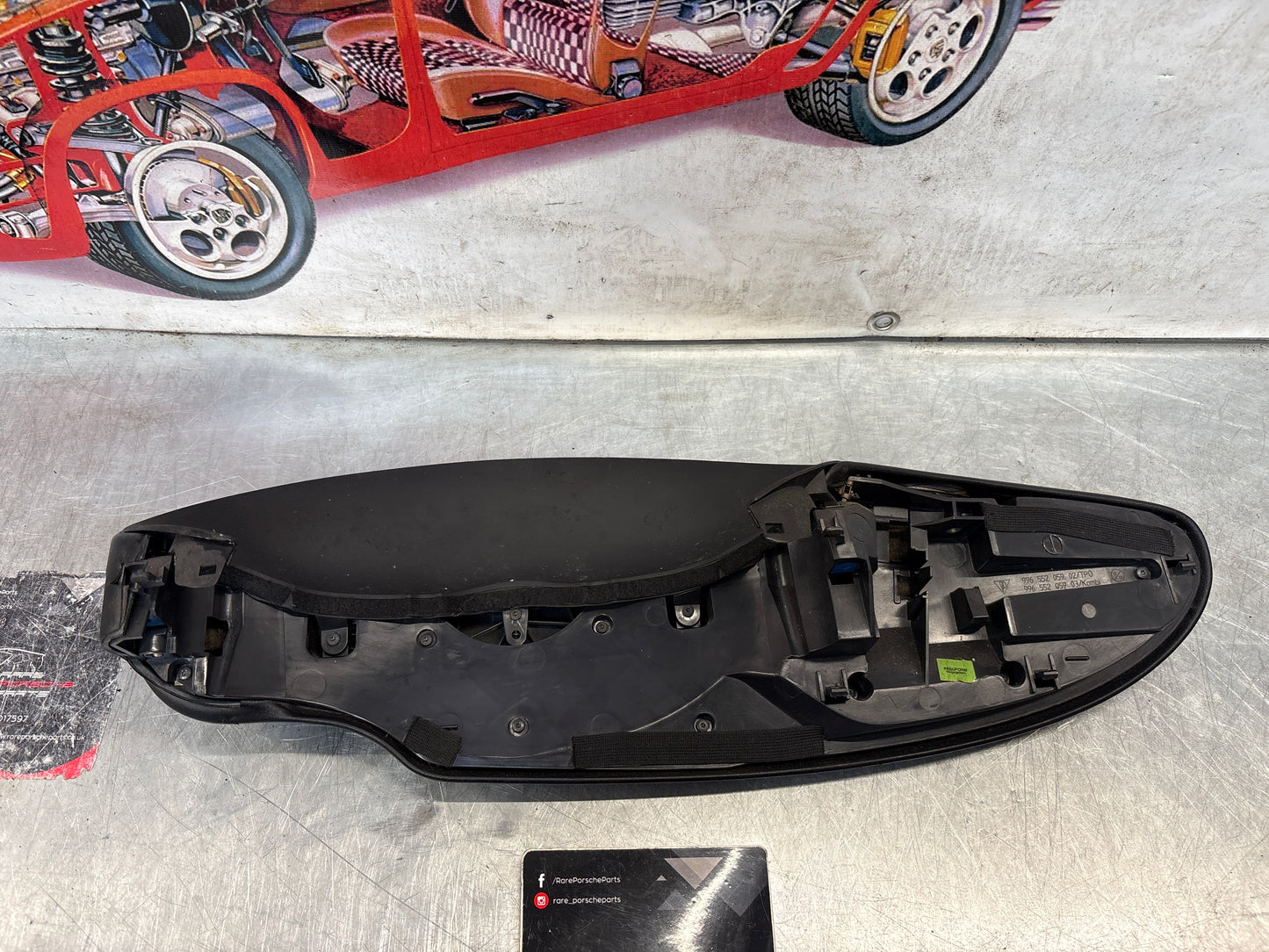 Porsche 911 996 dasboard cluster trim, used, black 99655205902