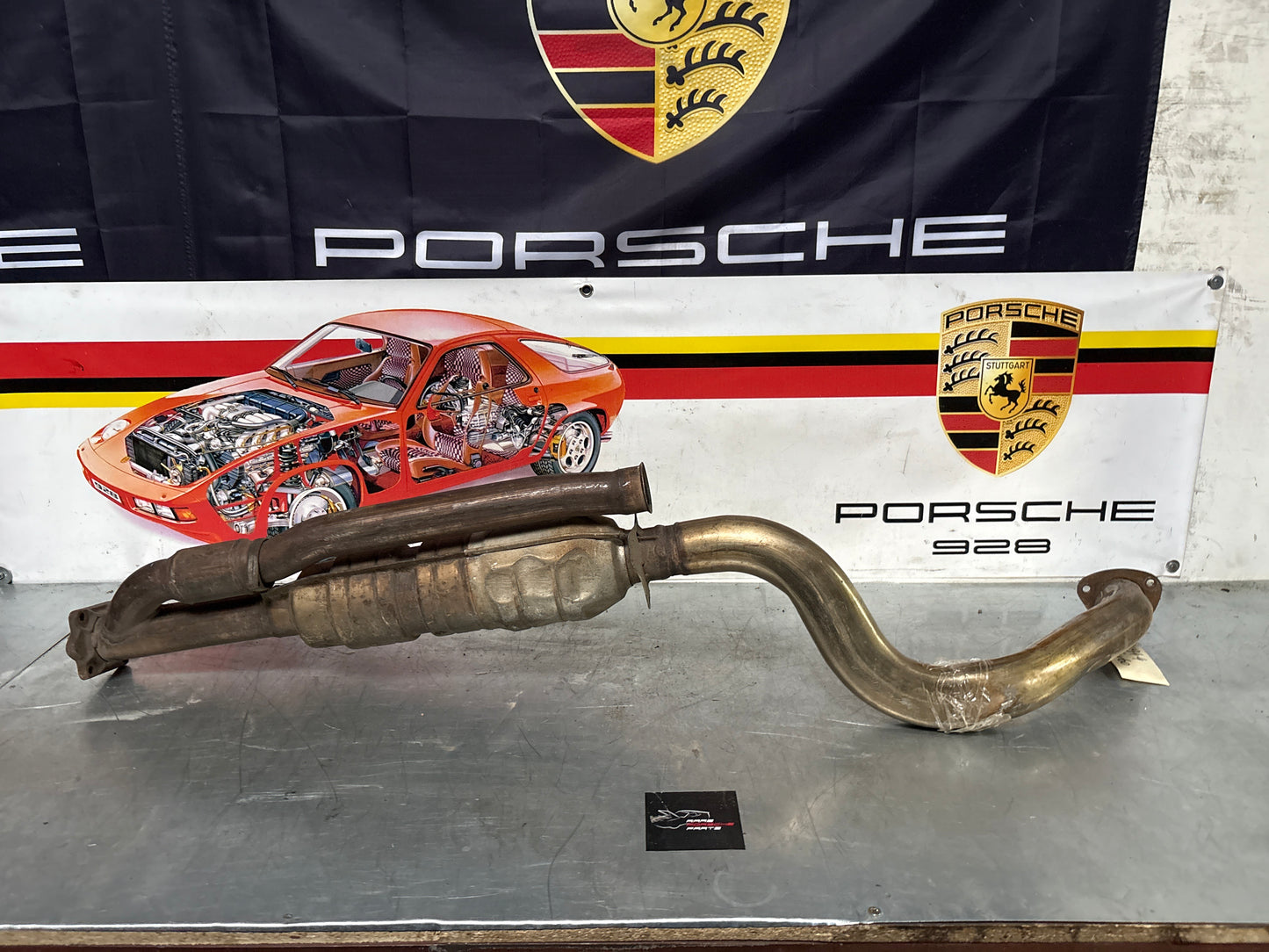 Porsche 944 Turbo front exhaust catalytic converter, used 95111109411