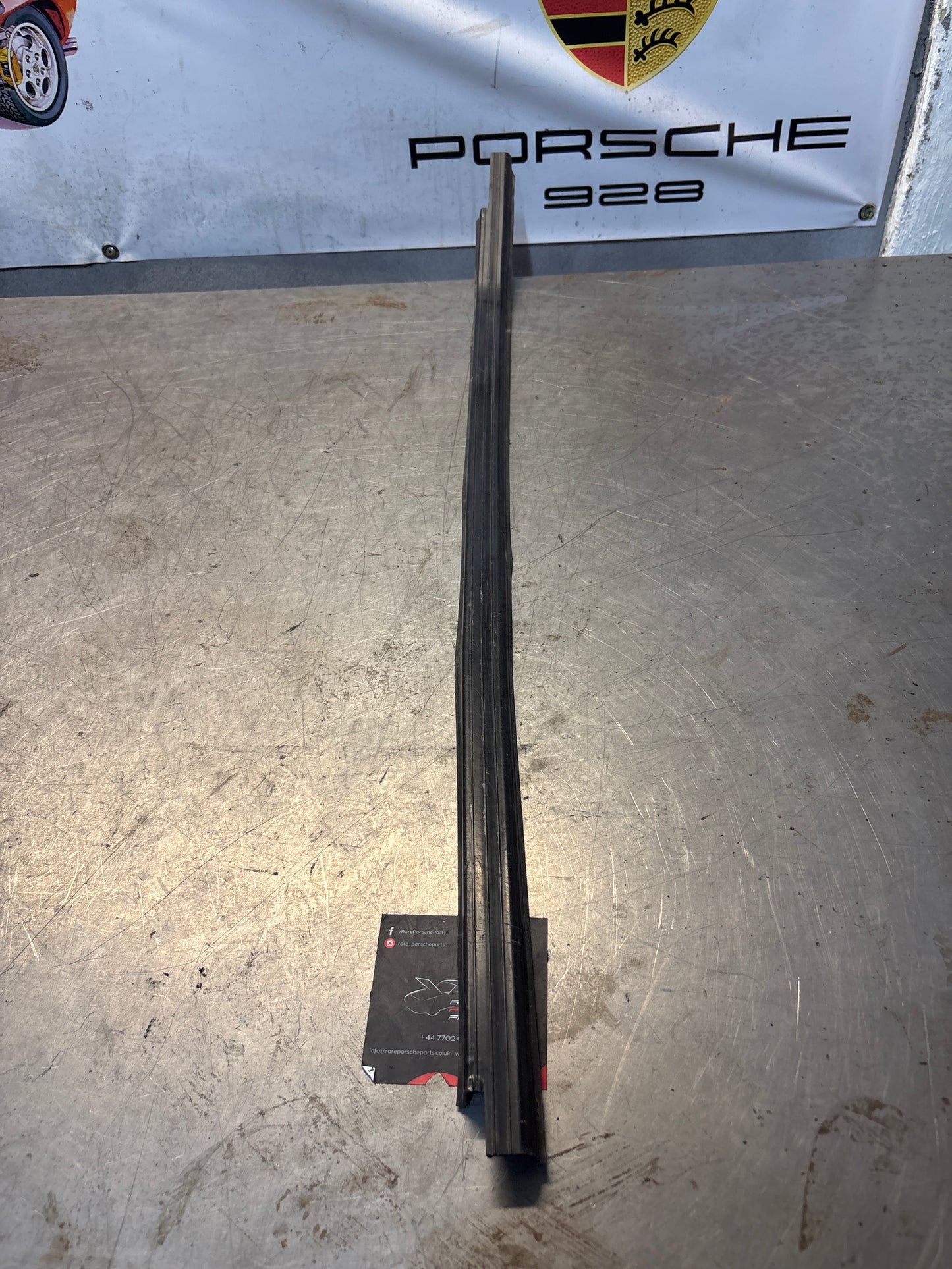 Porsche early 924/944 right sill trim, used 477853658A