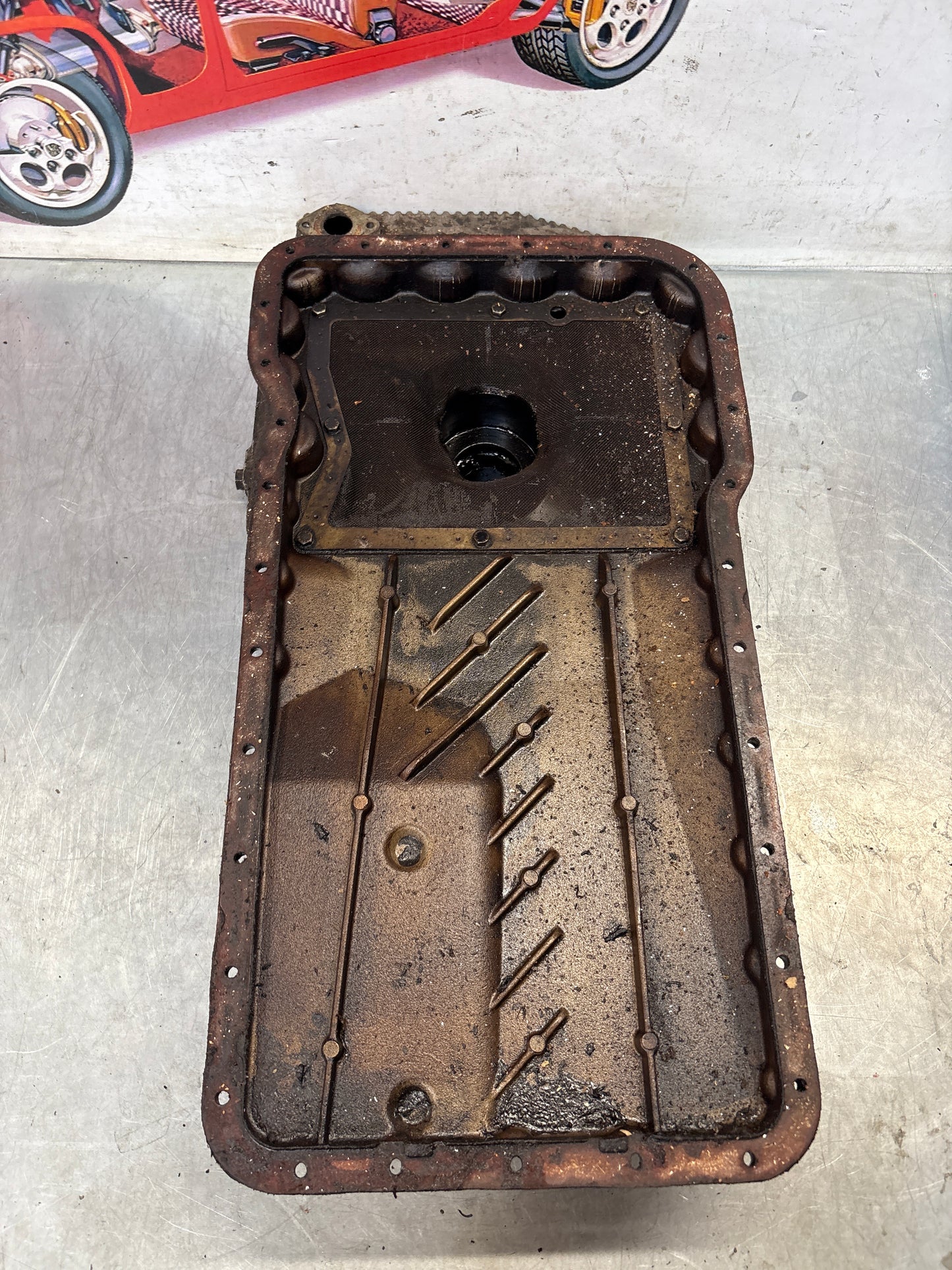 Porsche 928 Engine oil pan, used 9281012019R