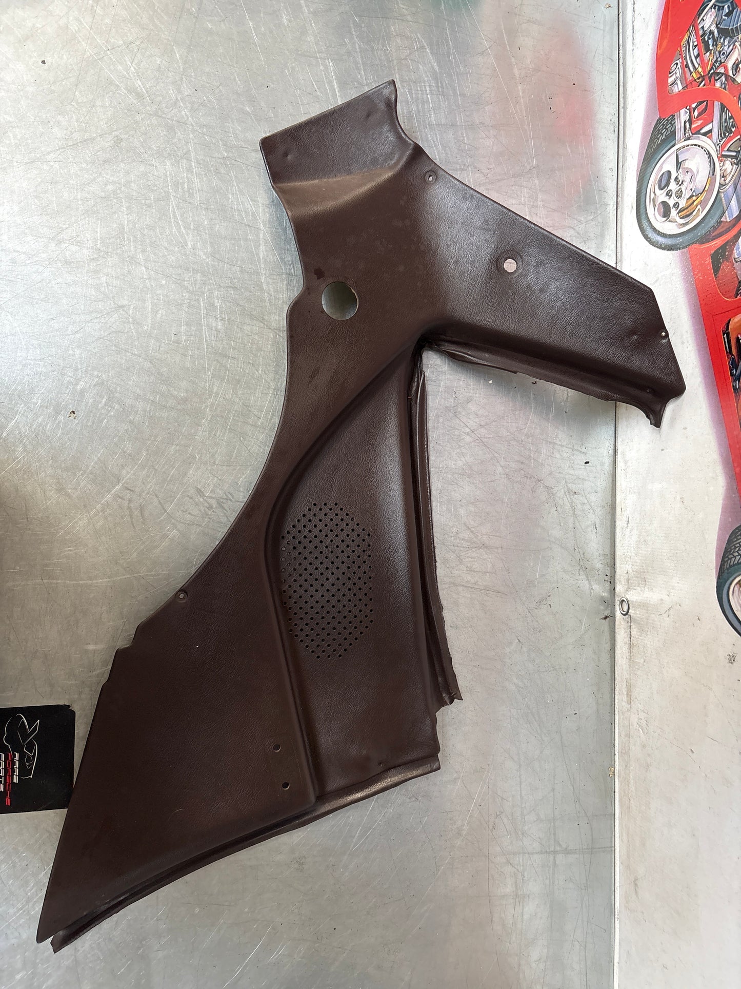 Porsche 944 924 brown left rear interior C Post trim /card . Quarter panel trim used, 94455502101