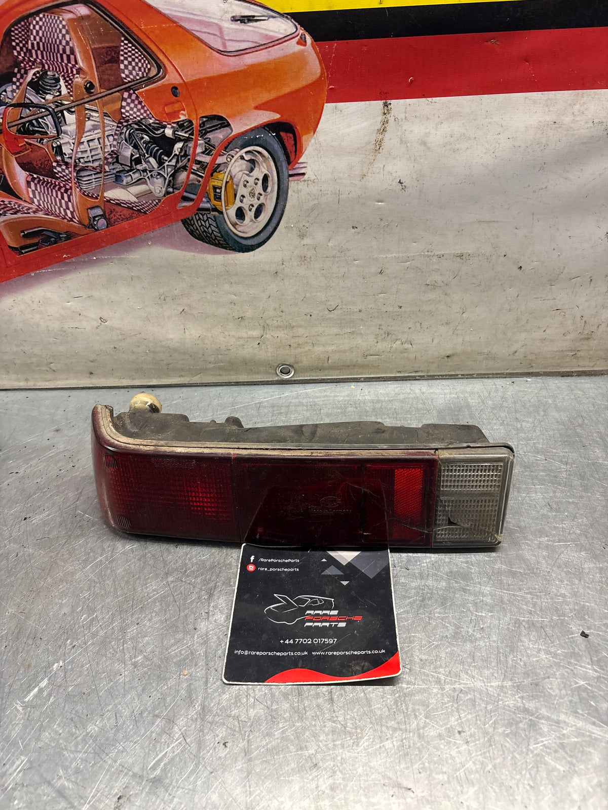 Porsche 914 left rear tail light, for spares or repair 91463140314