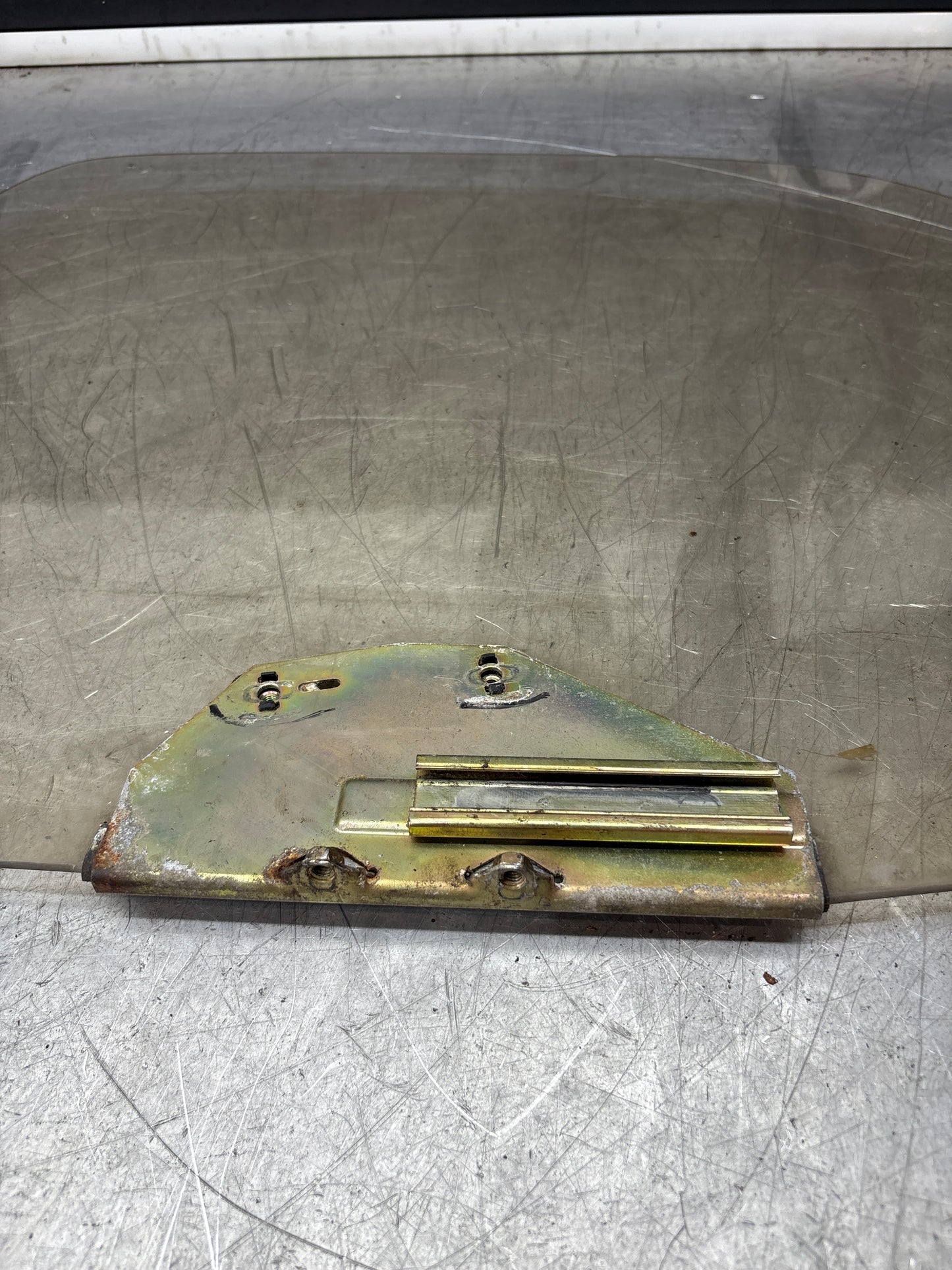 Porsche 928 left side door window glass, brown tinted 92853701502 used