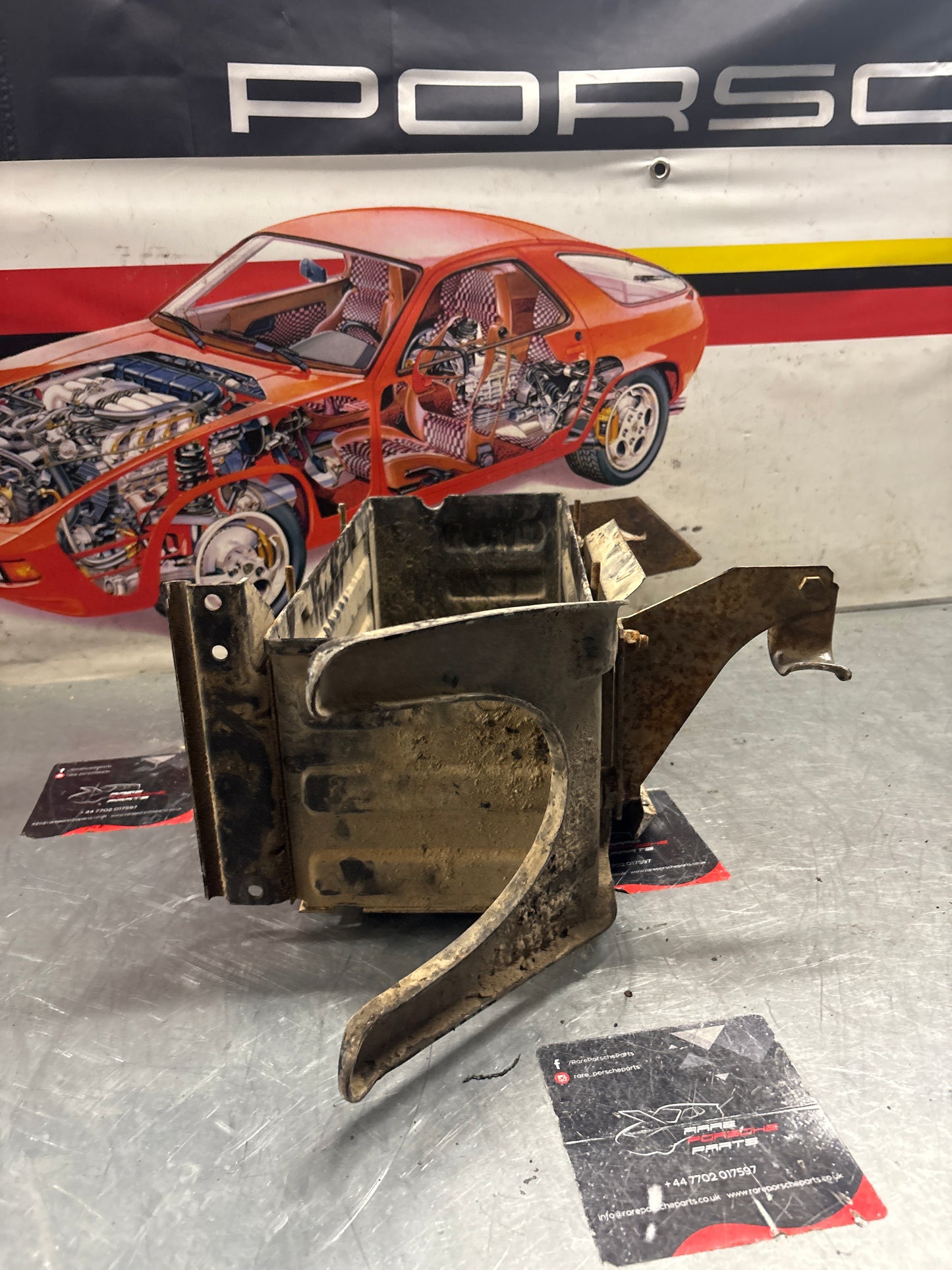 Porsche 928 battery tray, early type, -79 92850180502, used