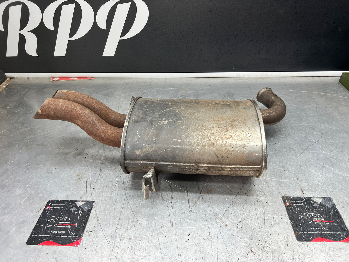 Porsche 928 rear exhaust box, used 92811109704