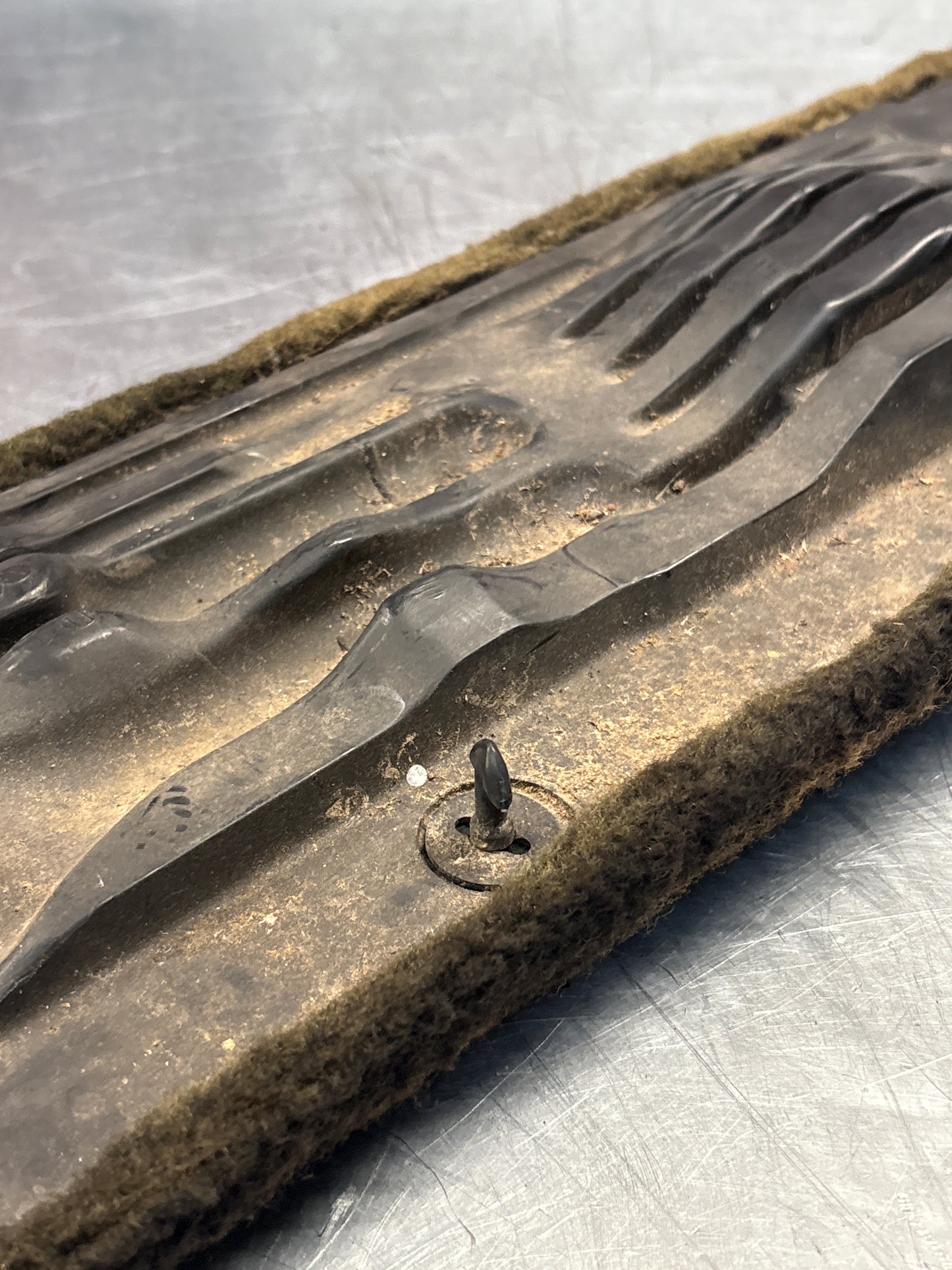 Porsche 928 black carpeted Tool kit panel cover, used 92855118105