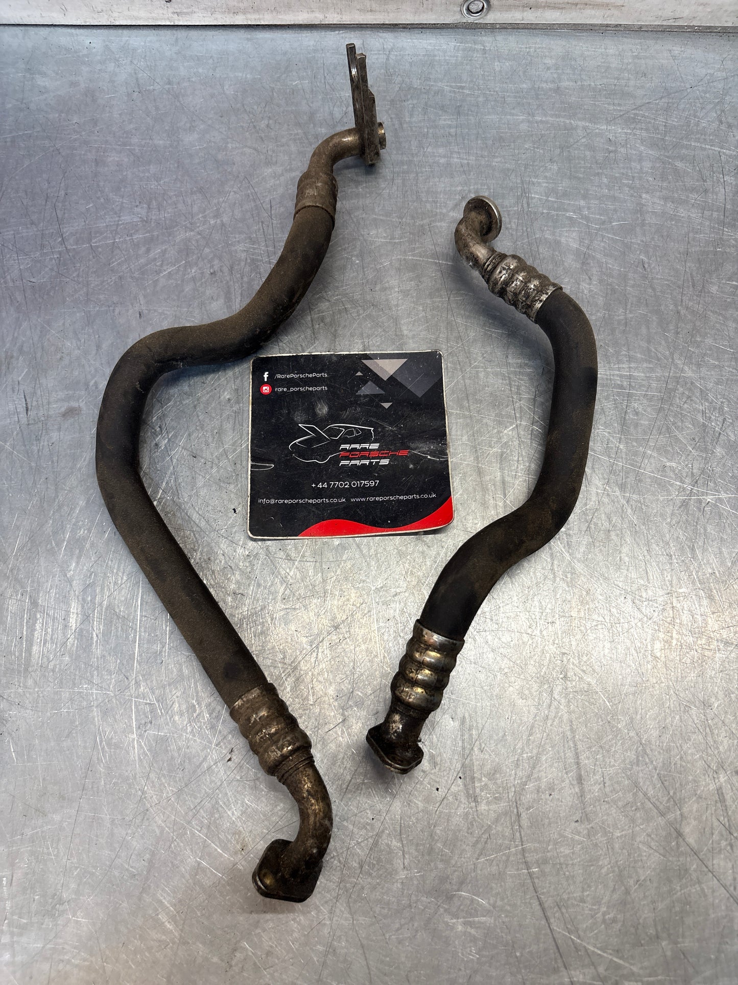 Porsche 944S2 / 968 engine oil cooler pipes, used 94420701104