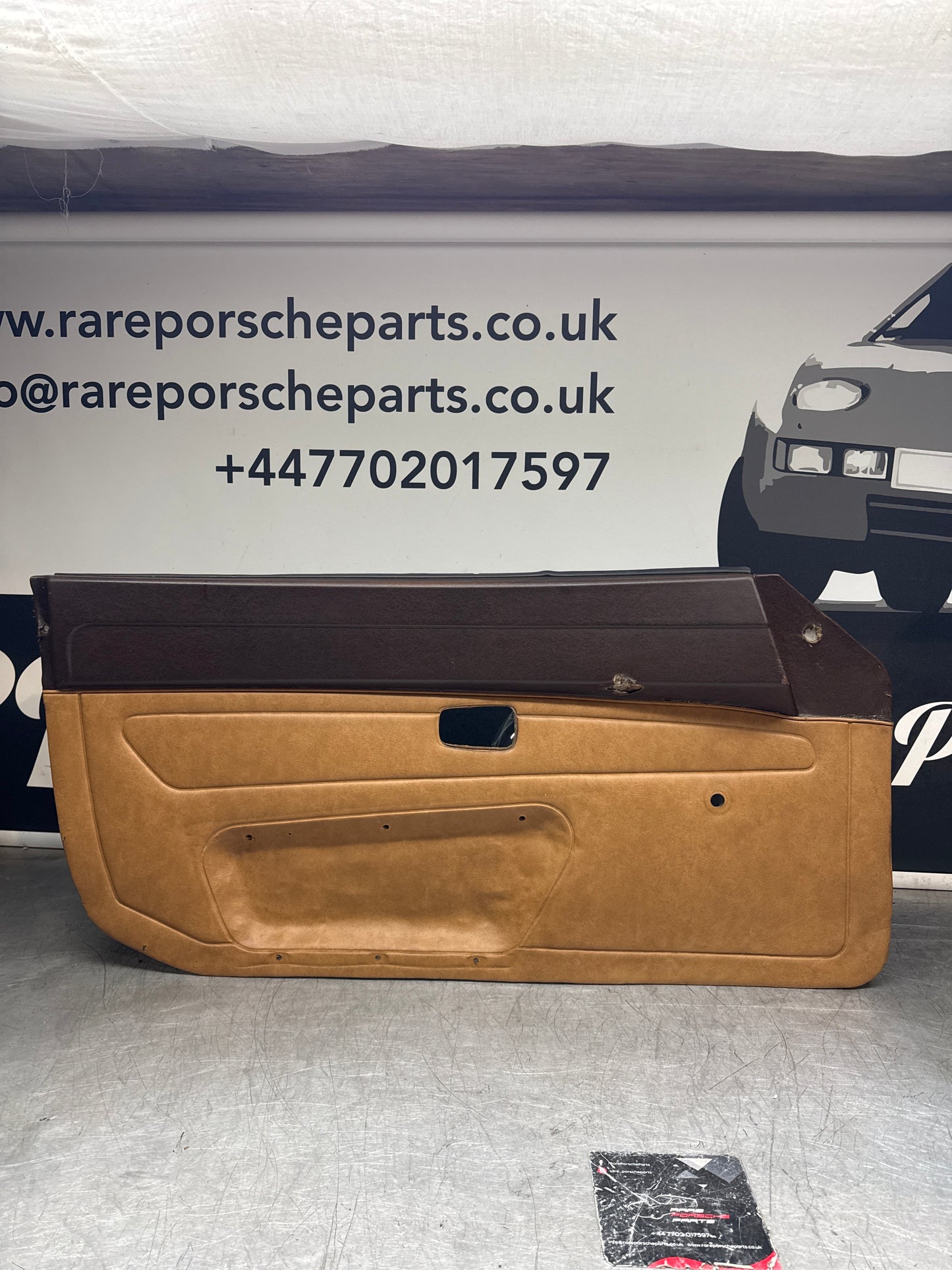 Porsche 924 / early 944 Brown and Caramel Used Door Cards, Pair. Fibreglass repaired 478867011