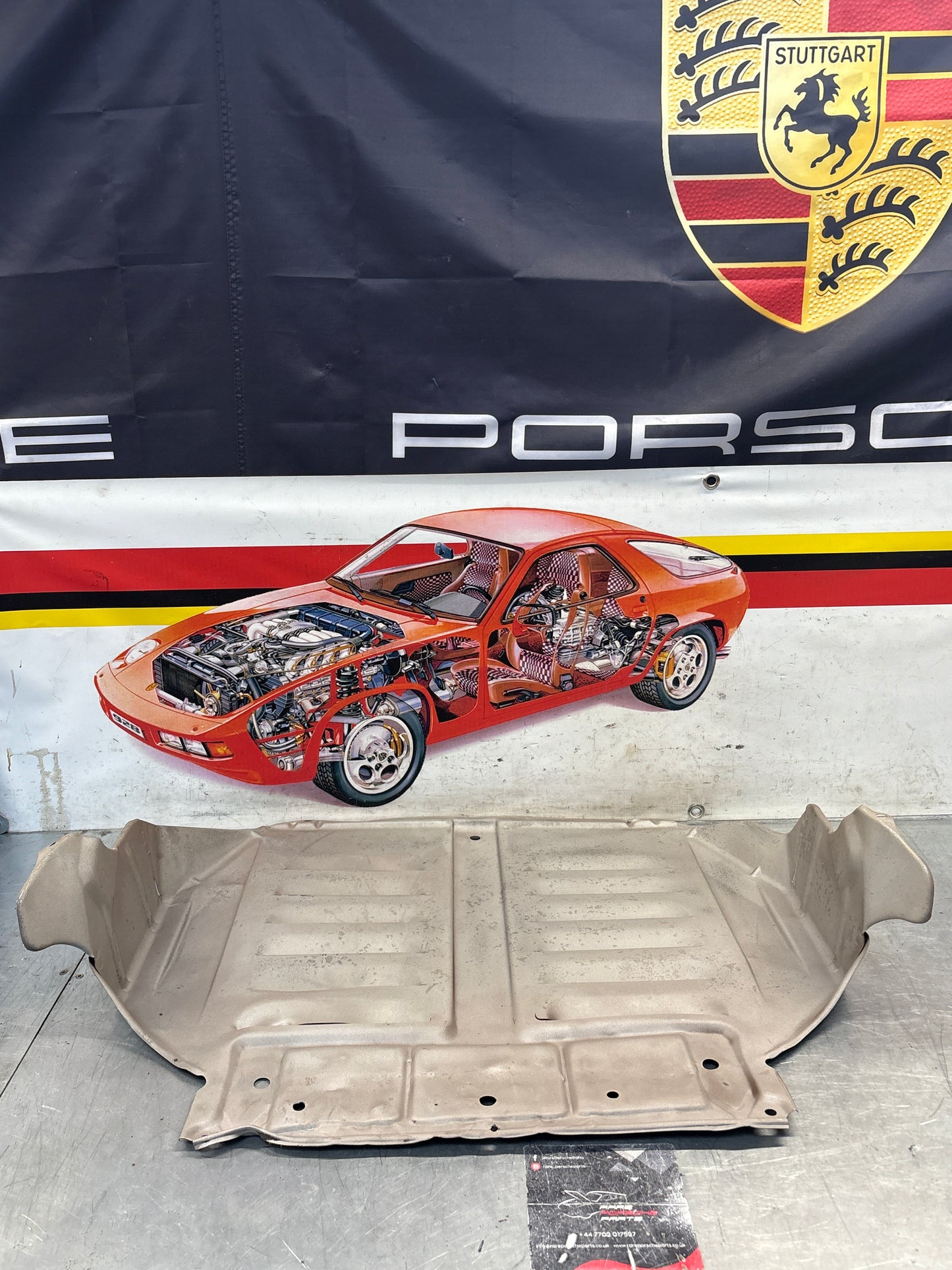 Porsche 924 early steel engine tray / belly pan / undertray used 477407583C refurbished