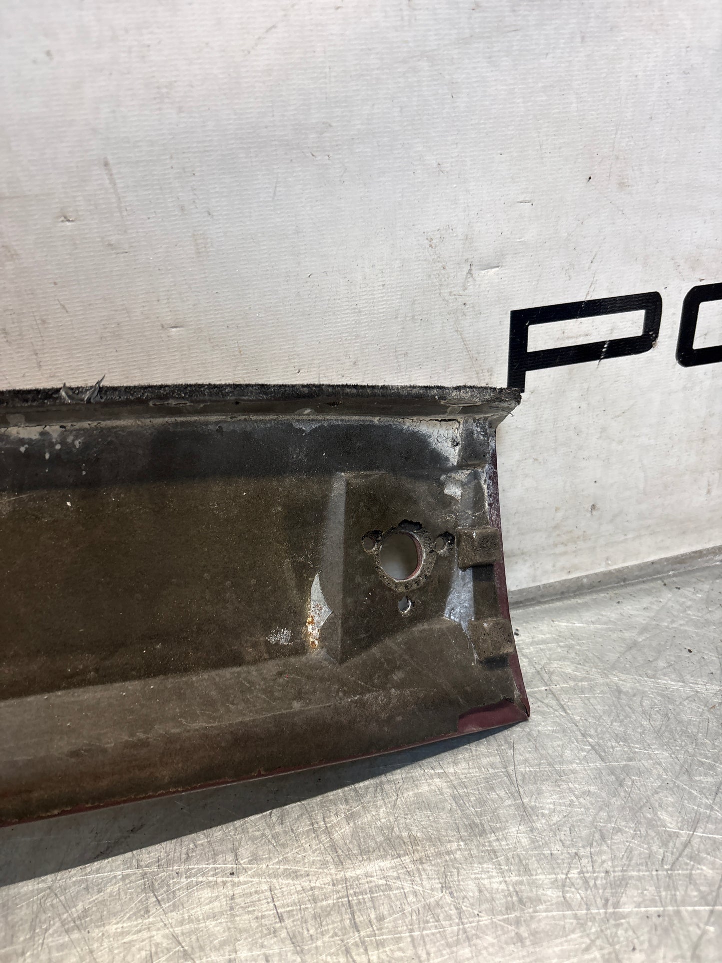 Porsche 944 / 968 front windshield panel trim, used, burgundy 94455503700