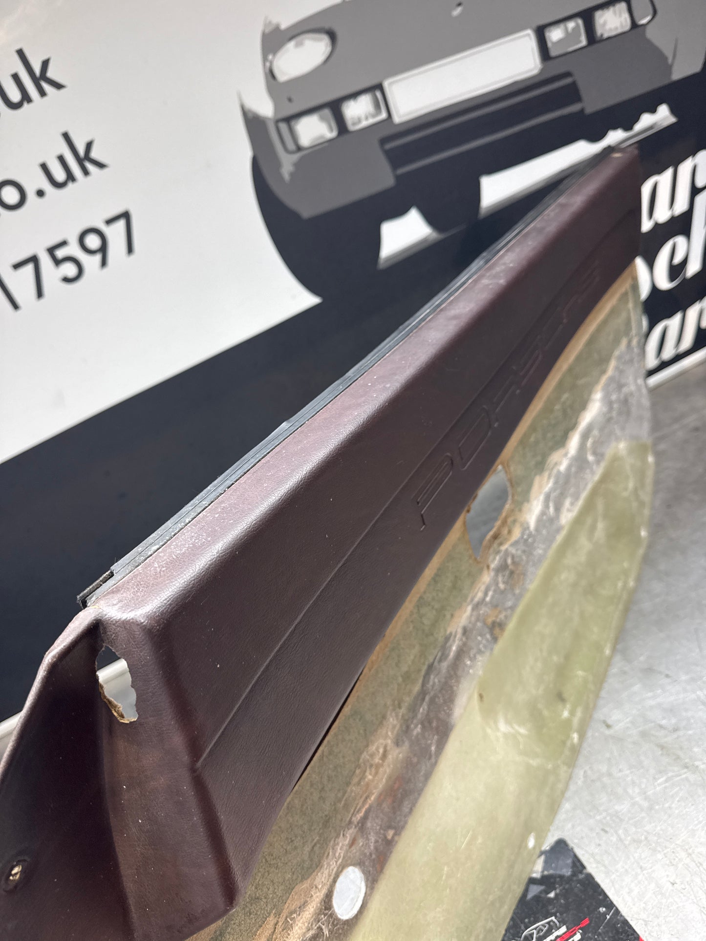 Porsche 924/ Early 944 Brown Script Bare door card. Fibreglass repaired. 477867012