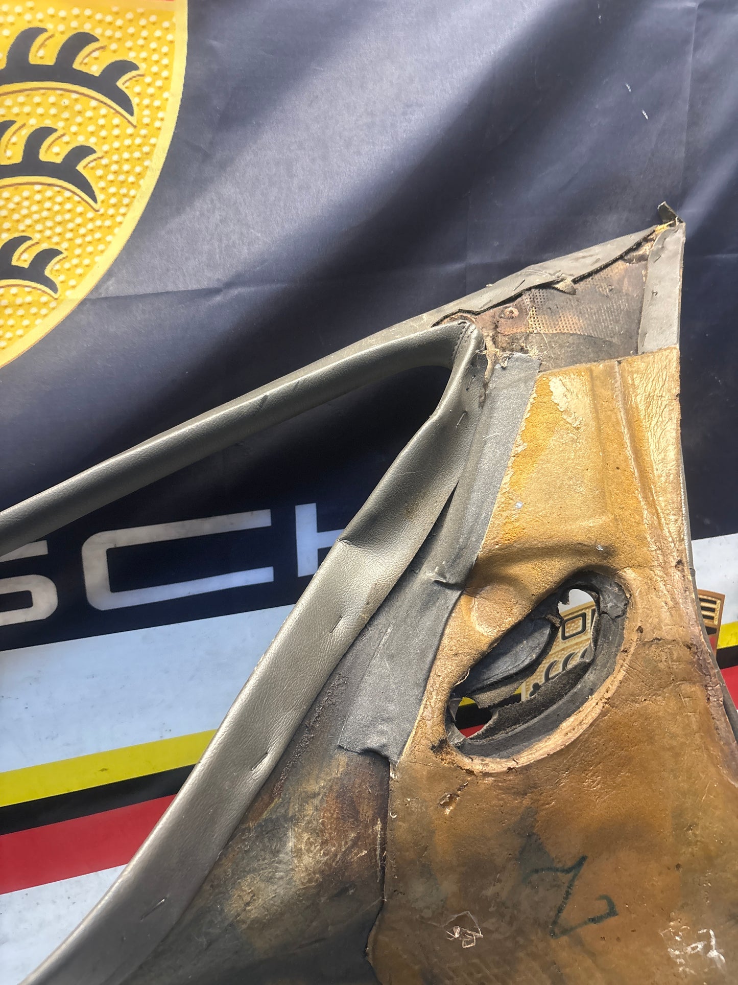 Porsche 928 right side lower side trim panel, grey used 92855502257