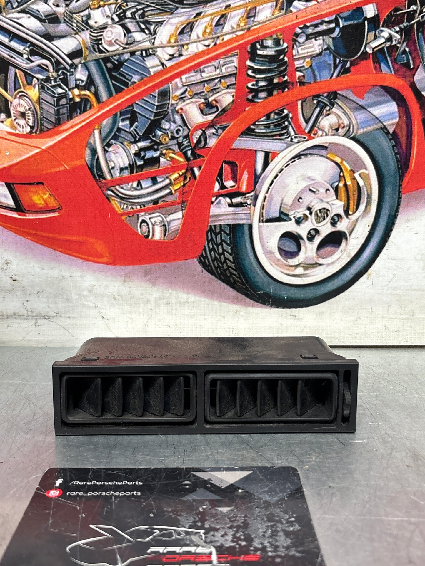 Porsche 928 S2 Türverkleidung Lüftungsgitter, gebraucht, rechte Seite 92857408703 gebraucht