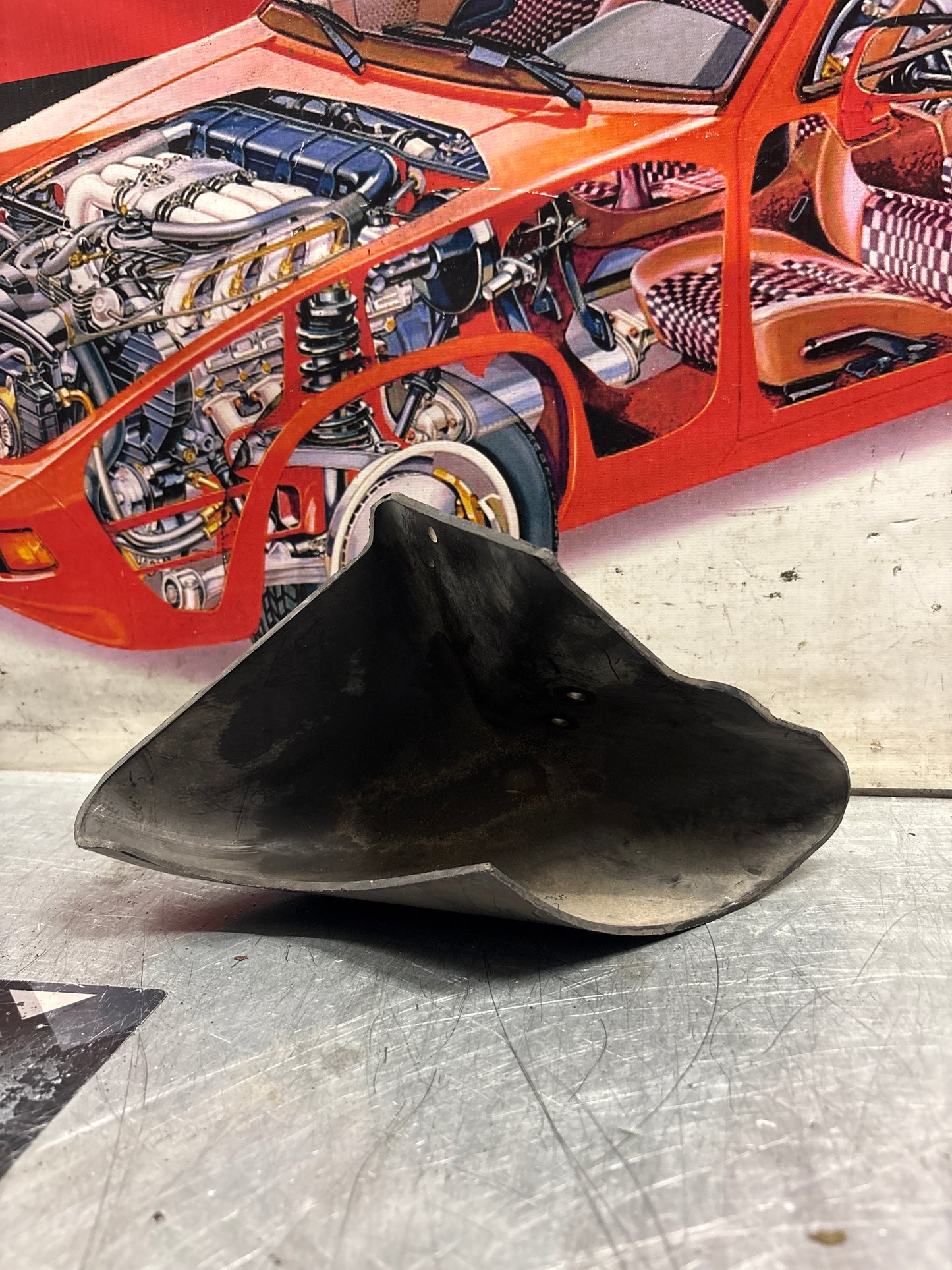 Porsche 944S2 / 968 right side air deflector, used 94434155601