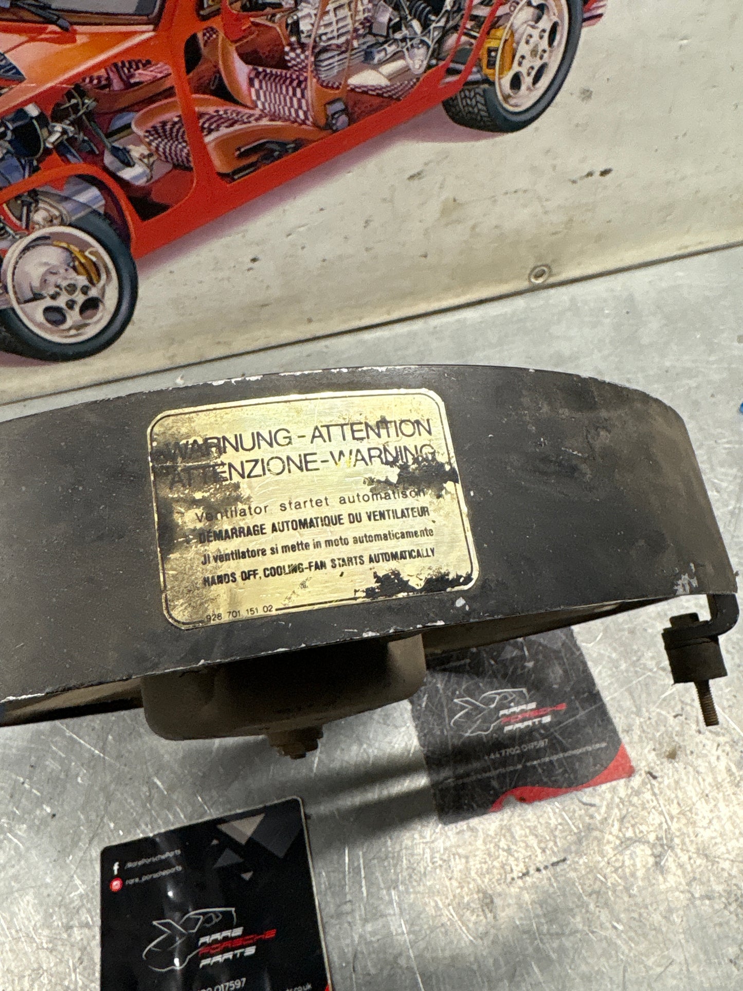 Porsche 928, -79 Air conditioner condenser  cooling  fan, genuine 92862410300 used