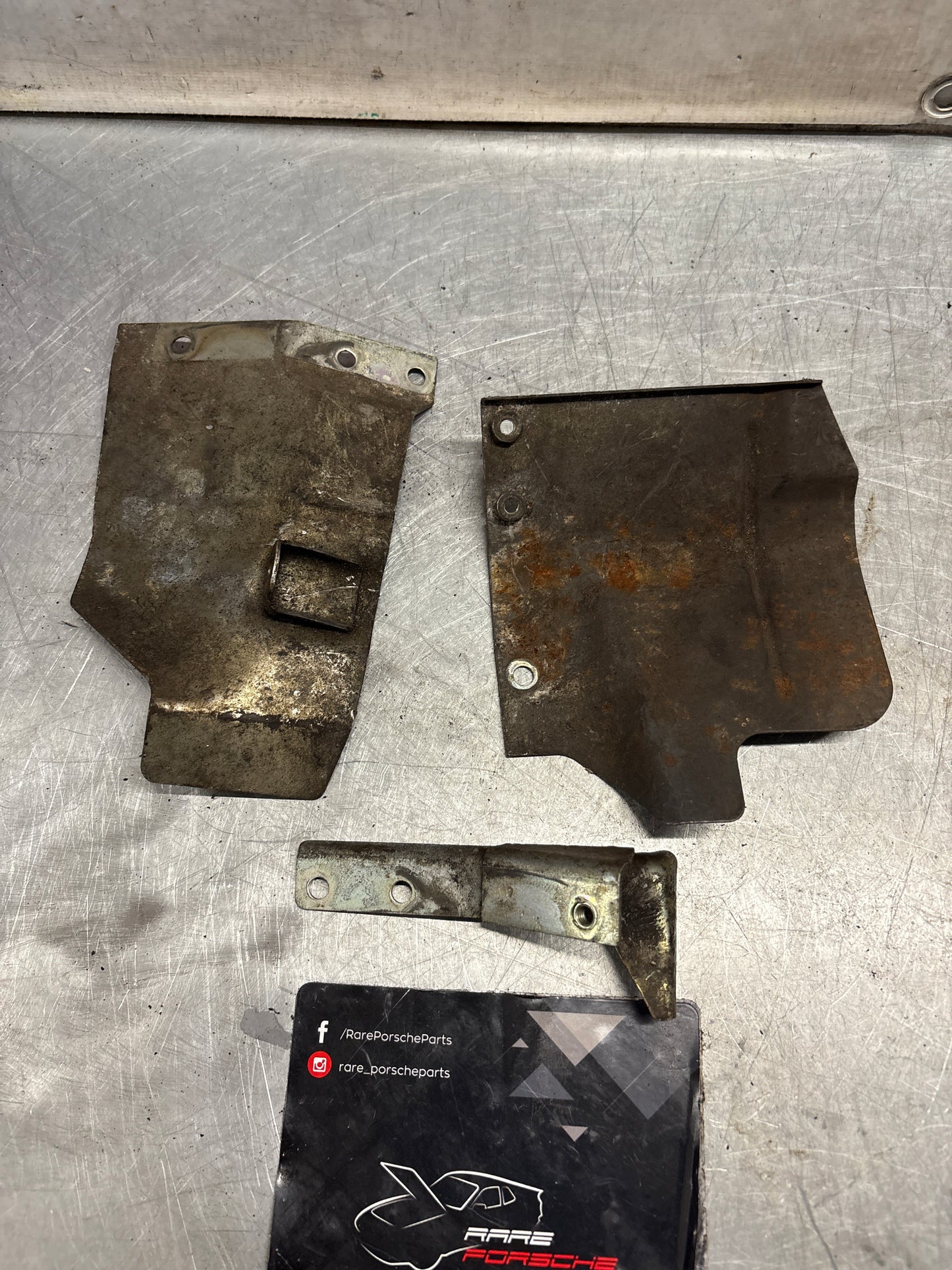 Porsche 944 Turbo oil cooler heat shield, used 95110705301