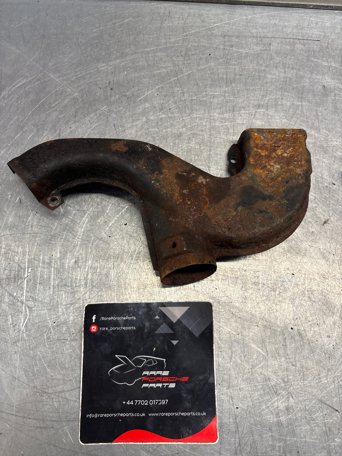 Porsche 914 left side heat duct, used 022256501A