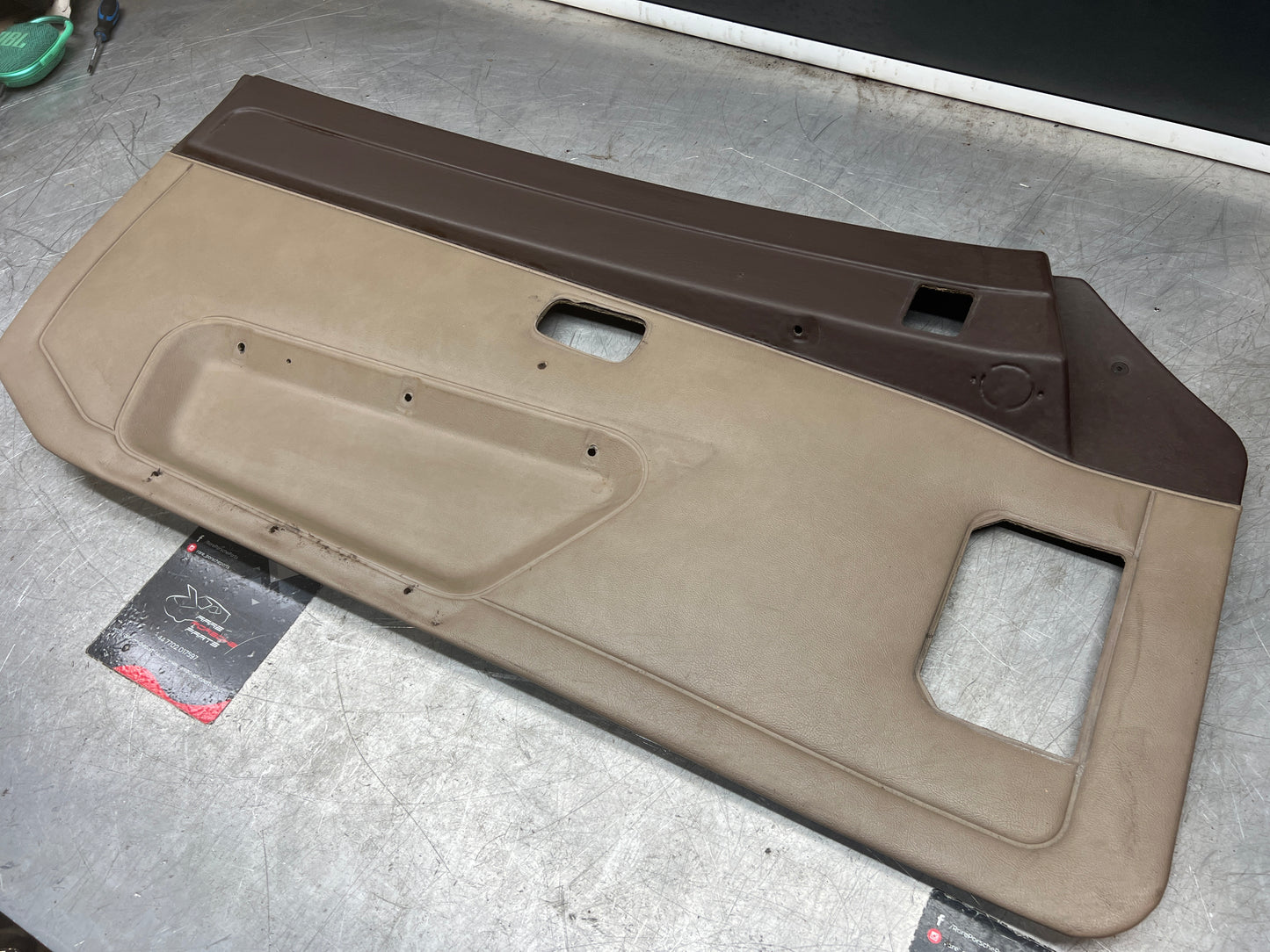 Porsche 924/944 early Porsche brown / cream door card used condition left side, Rhd, 478867011