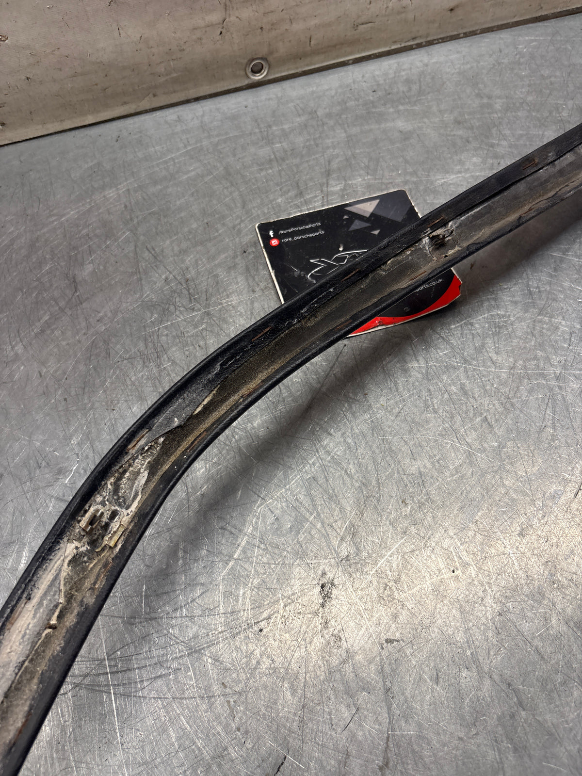 Porsche 928 right, off side door upper frame surround trim, marine blue 92855502602, used