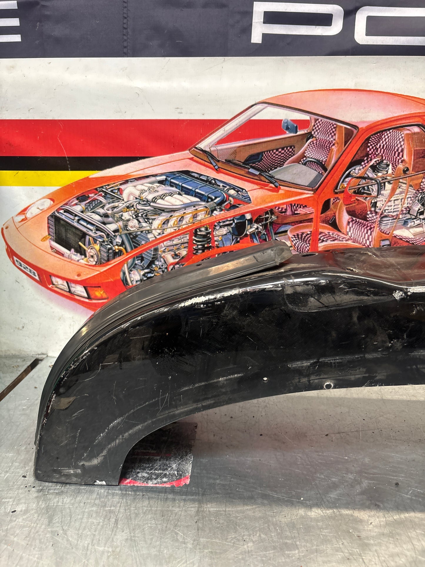 Porsche 911 930 rear bumper with skirt, used 93050511201