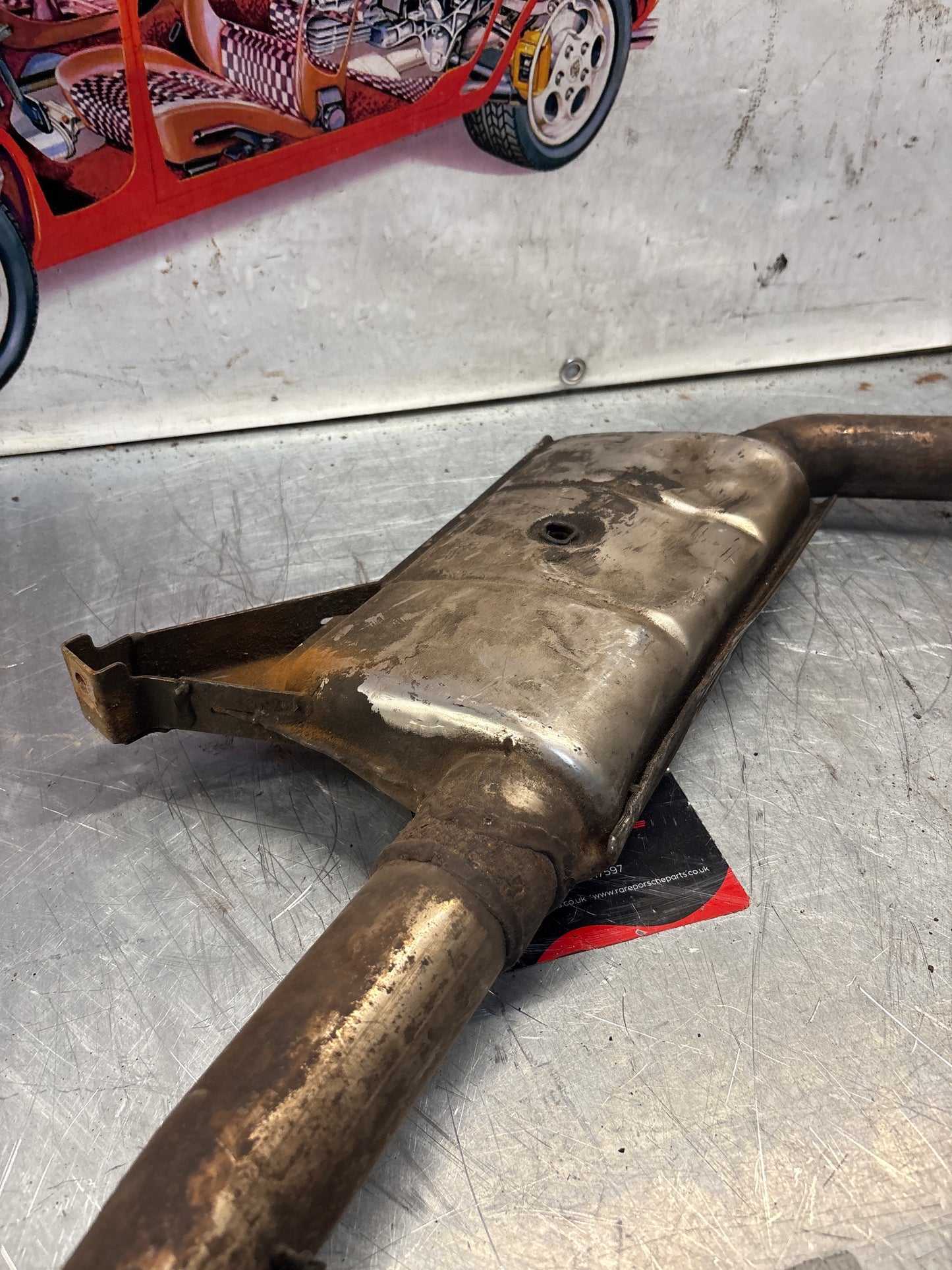 Porsche 928 S4 right middle silencer, used 92811109403