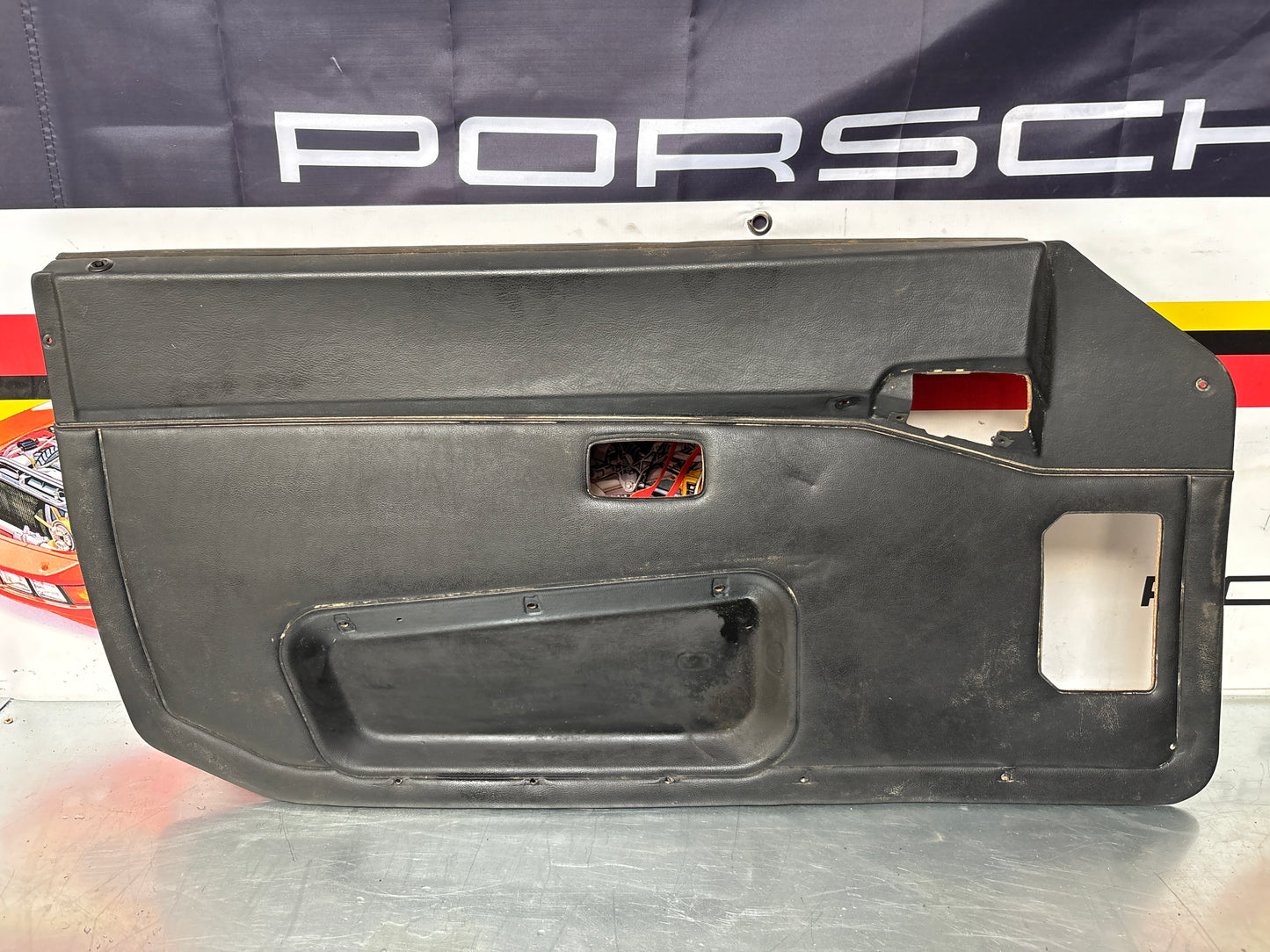Porsche 944 left side Black door card, used 94455501701