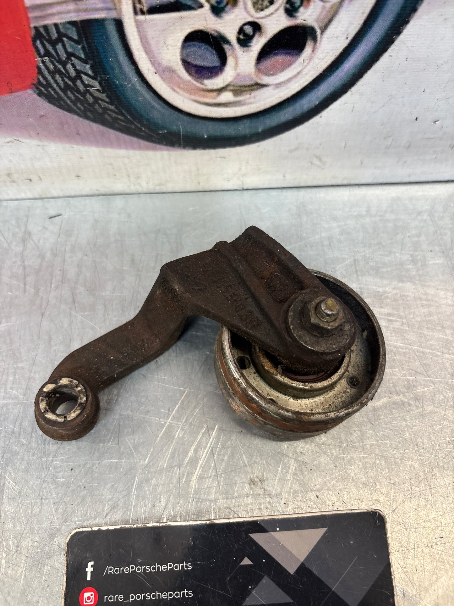 Porsche 928 belt tensioner bracket, used 9281055403R / 92810554003