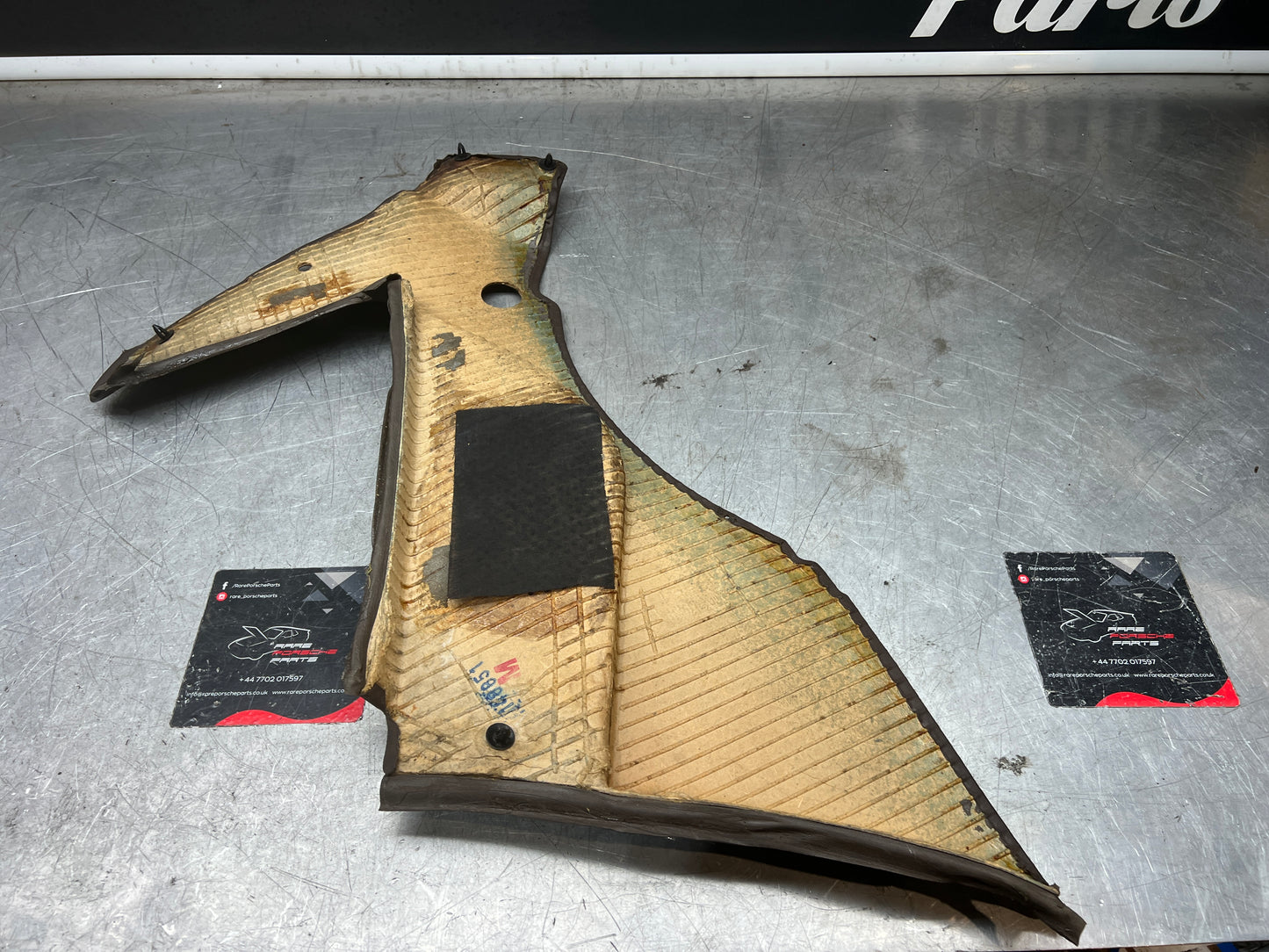 Porsche 944 brown rear interior C Post trim card left side. Quarter panel trim used 944555021