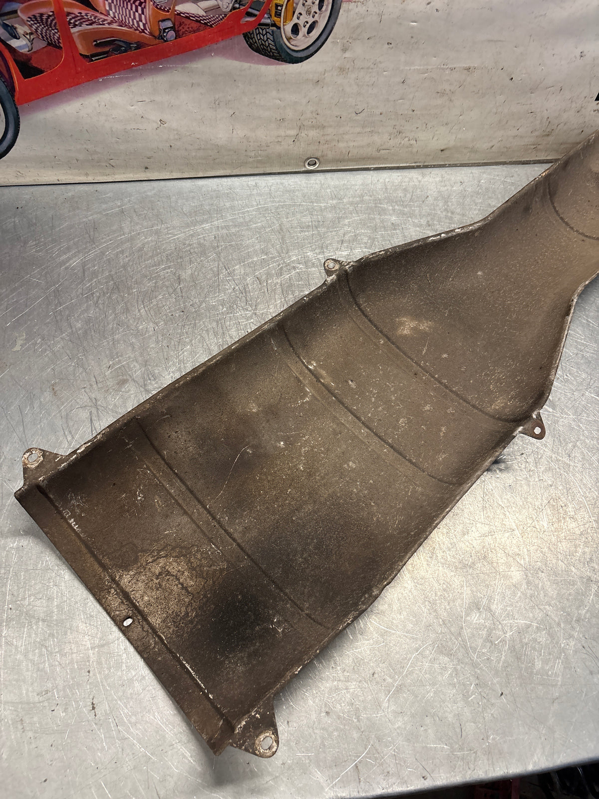 Porsche 928 heat protection plate,  92850492503, used