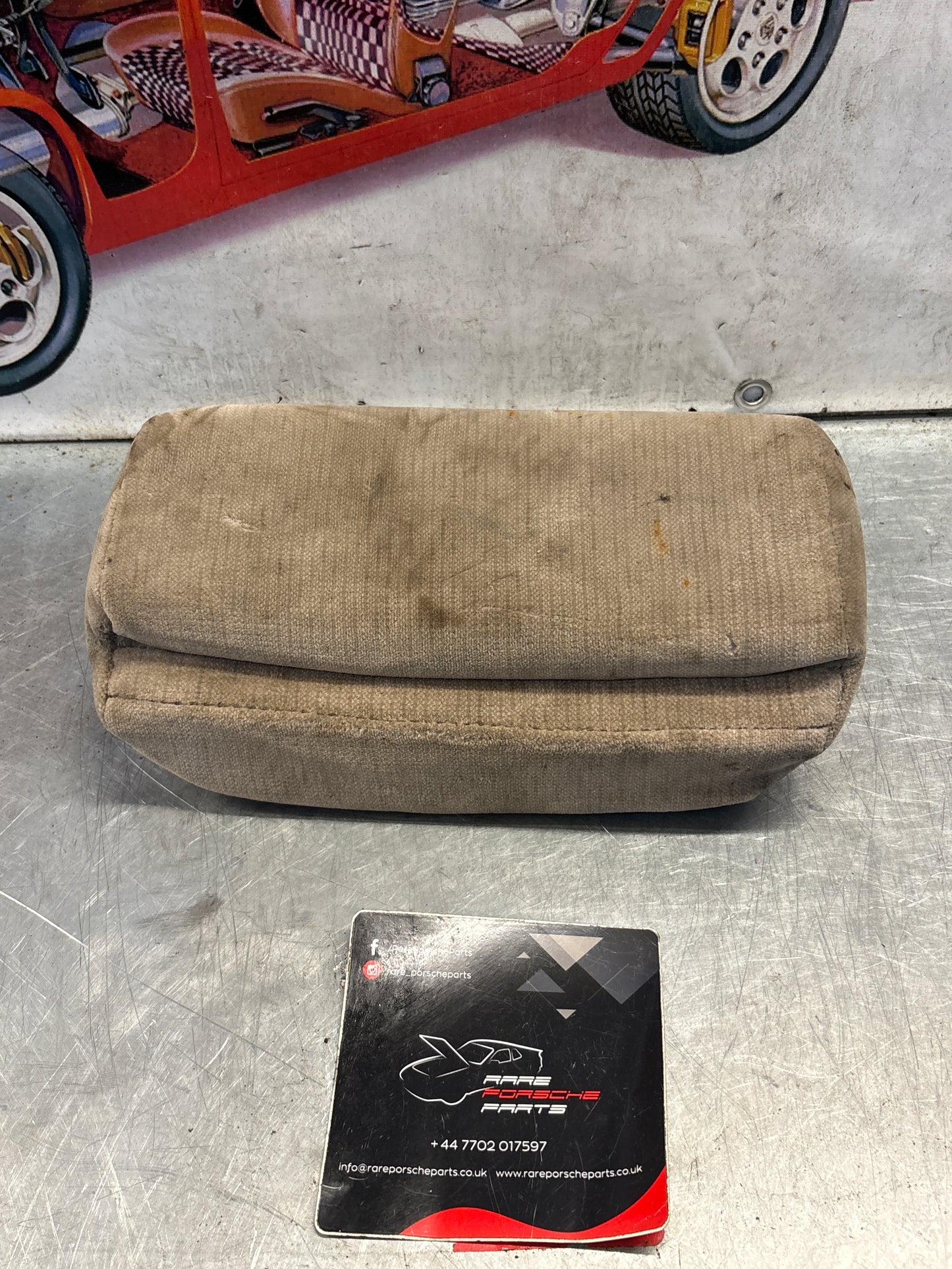 Porsche 928 rear right seat centre cushion, carpeted beige pinstripe, used 92852208851