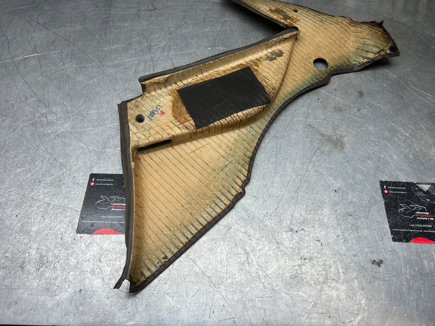 Porsche 944 brown rear interior C Post trim card left side. Quarter panel trim used 944555021