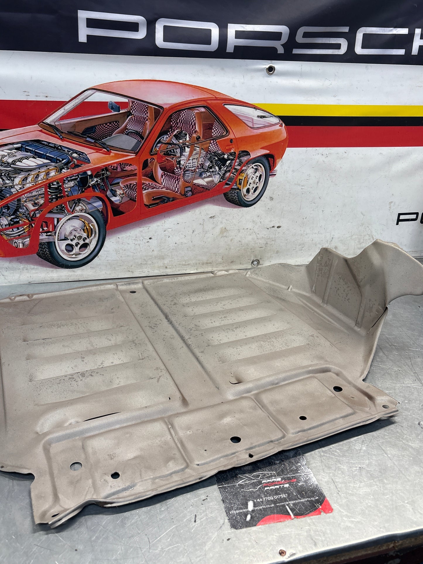 Porsche 924 early steel engine tray / belly pan / undertray used 477407583C refurbished