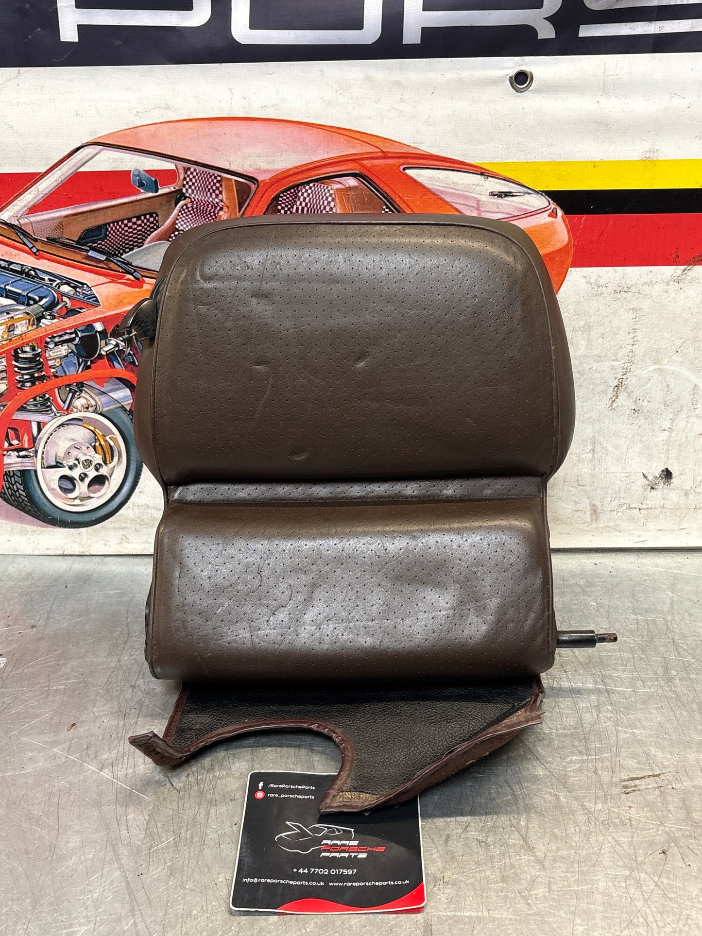 Porsche 928 rear right seat backrest, brown, leather used 92852203852