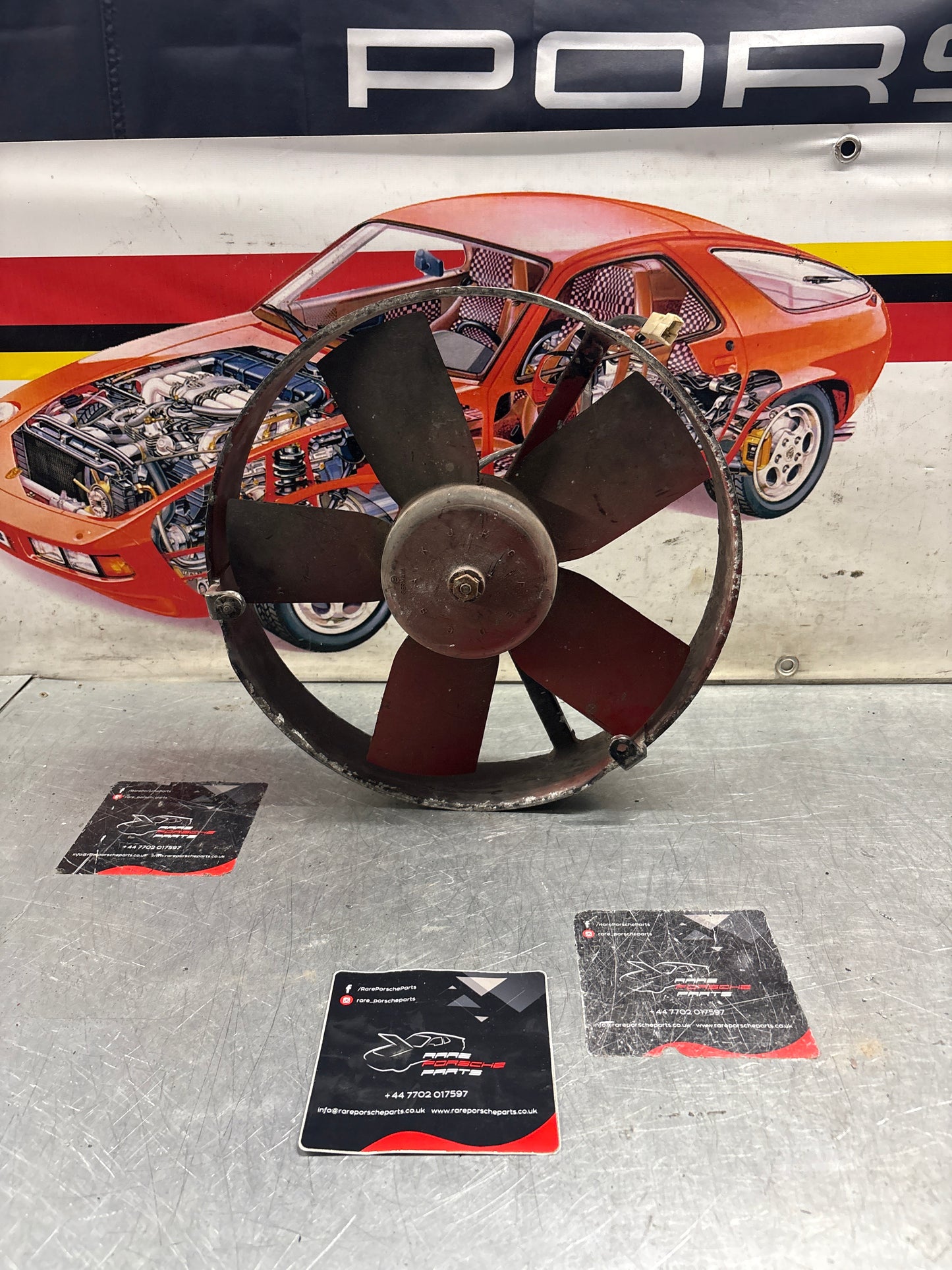 Porsche 928, -79 Air conditioner condenser  cooling  fan, genuine 92862410300 used