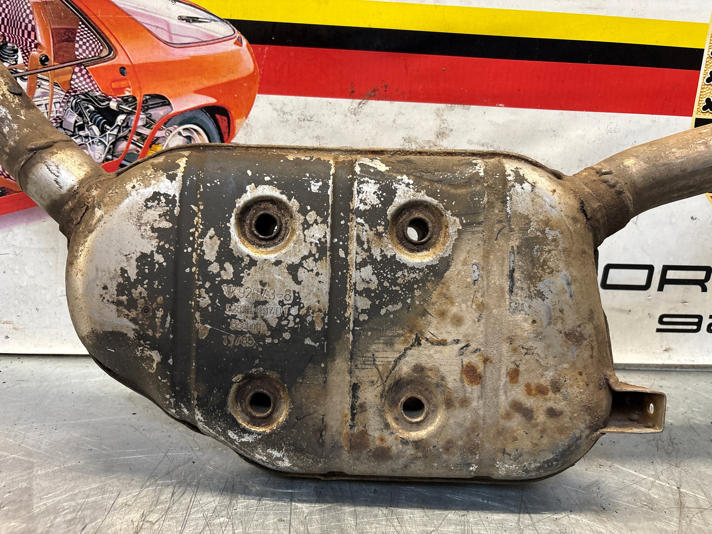 Porsche 928 Right side silencer, used 92811109401