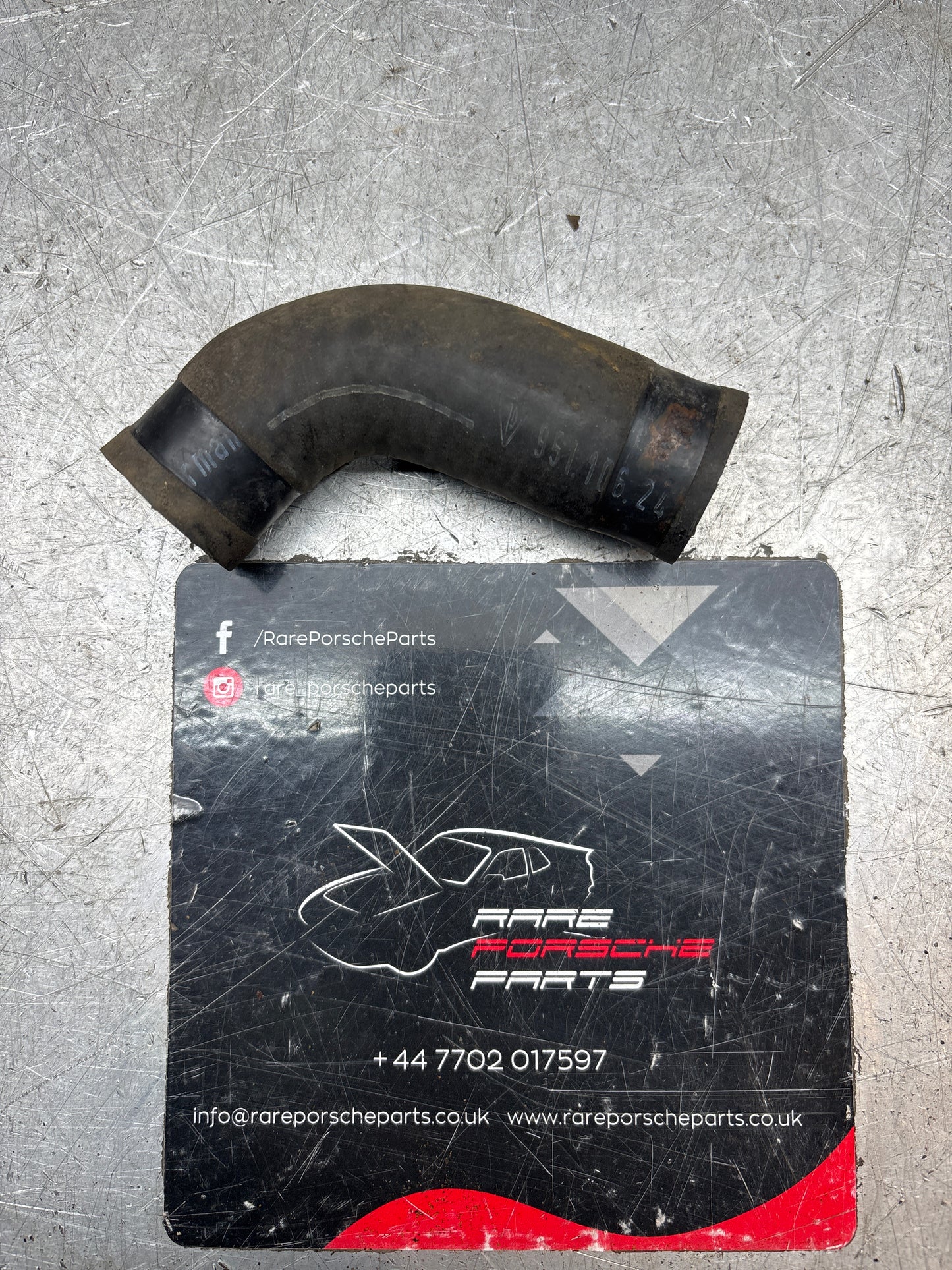 Porsche 944 Turbo water hose to cross over pipe, 95110624502, used