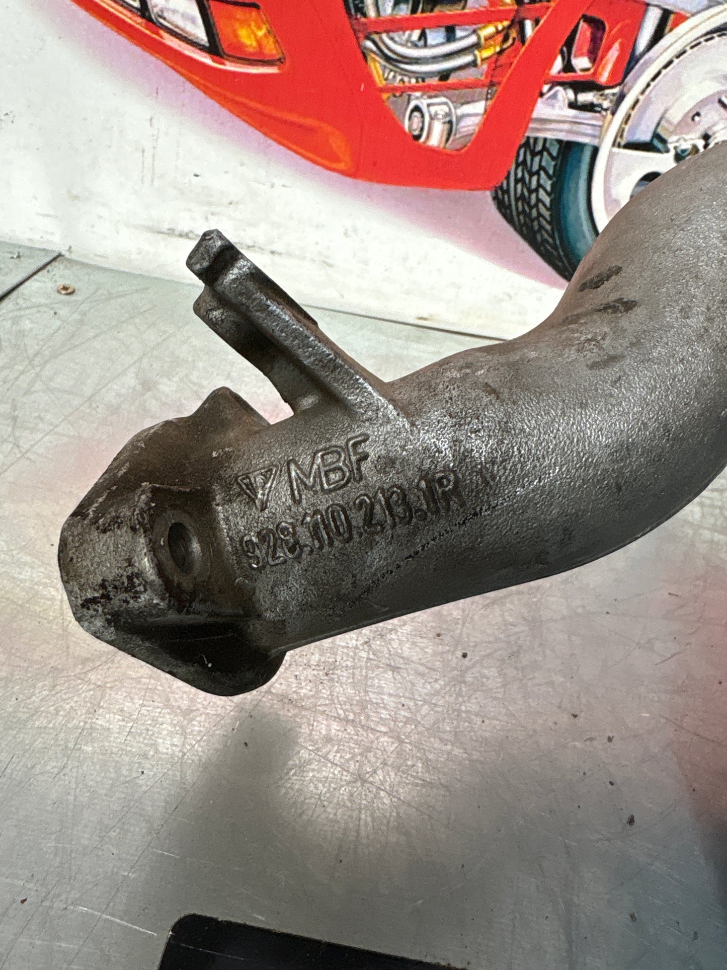 Porsche 928 S Left air intake manifold, used 9281102131R