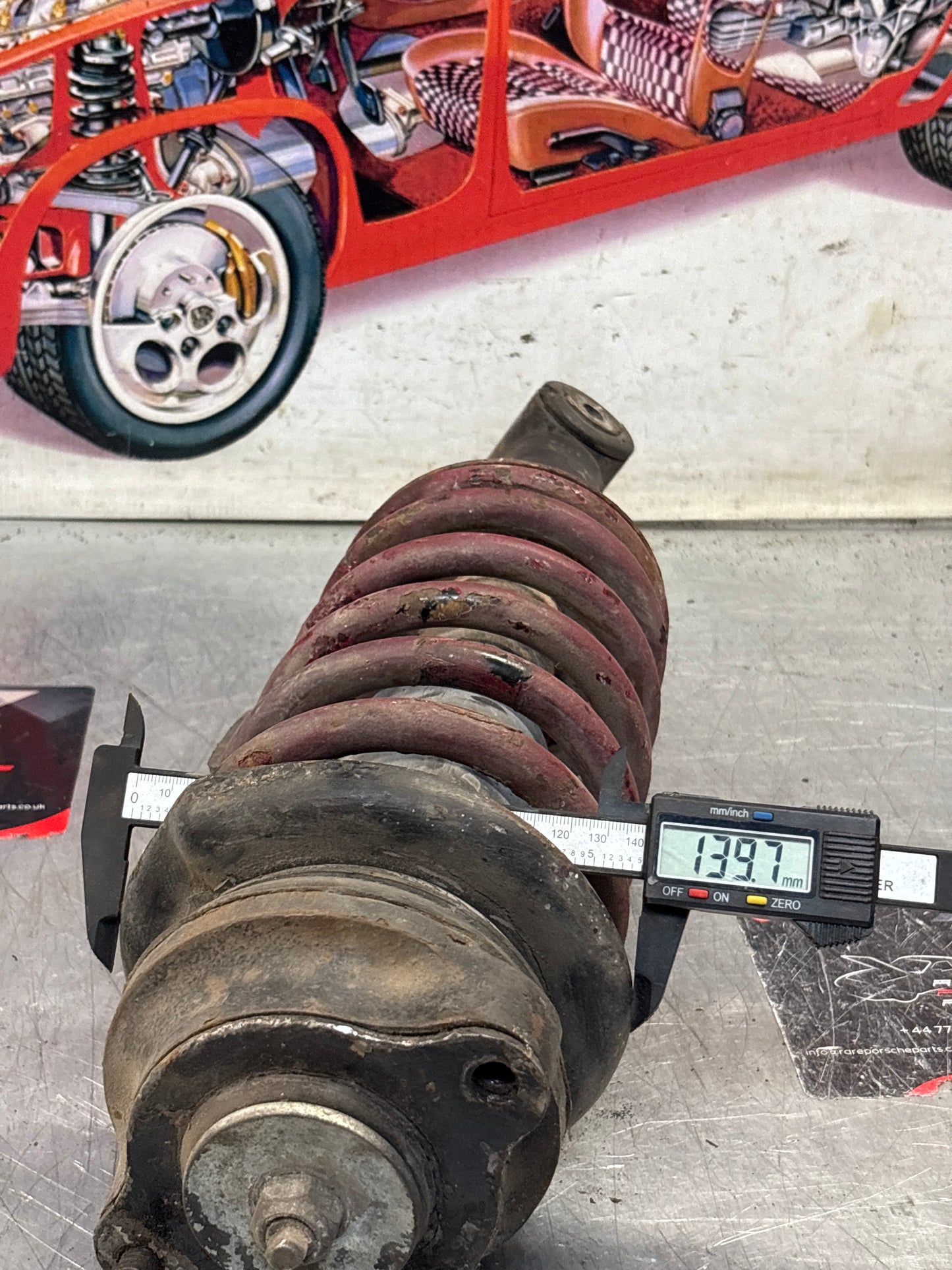 Porsche 928 front shock absorber, used 92834305504