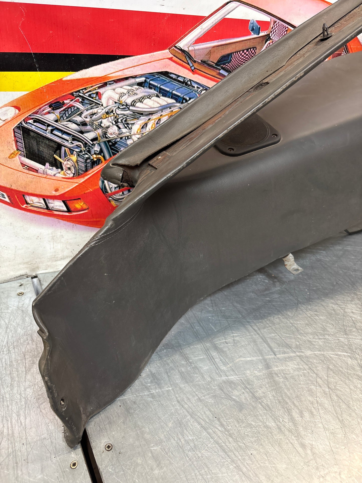 Porsche 928 left side lower side trim panel, grey used 92855502157