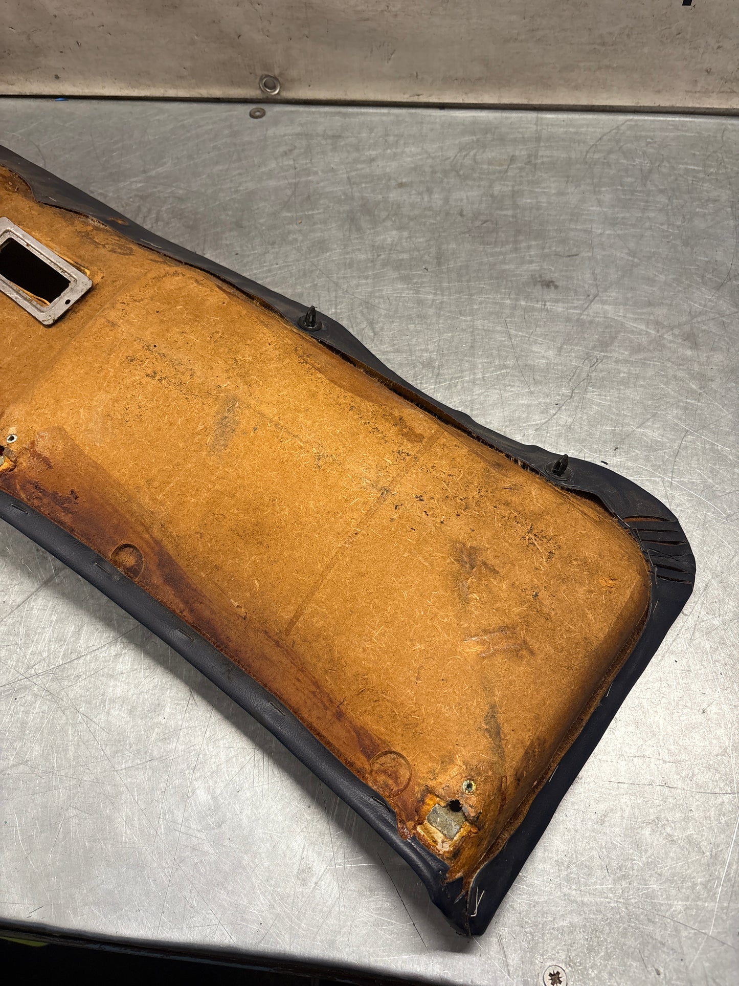 Porsche 928 sunroof mechanism cover trim, used, blue 92855552702