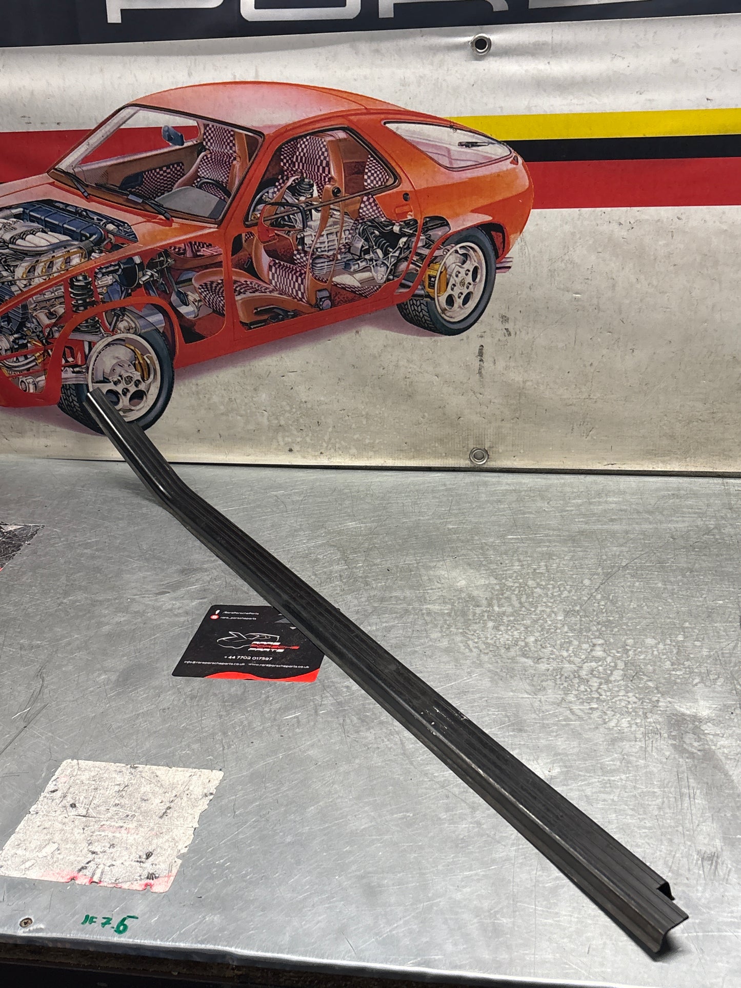 Porsche early 924/944 left sill trim, used 477853657A