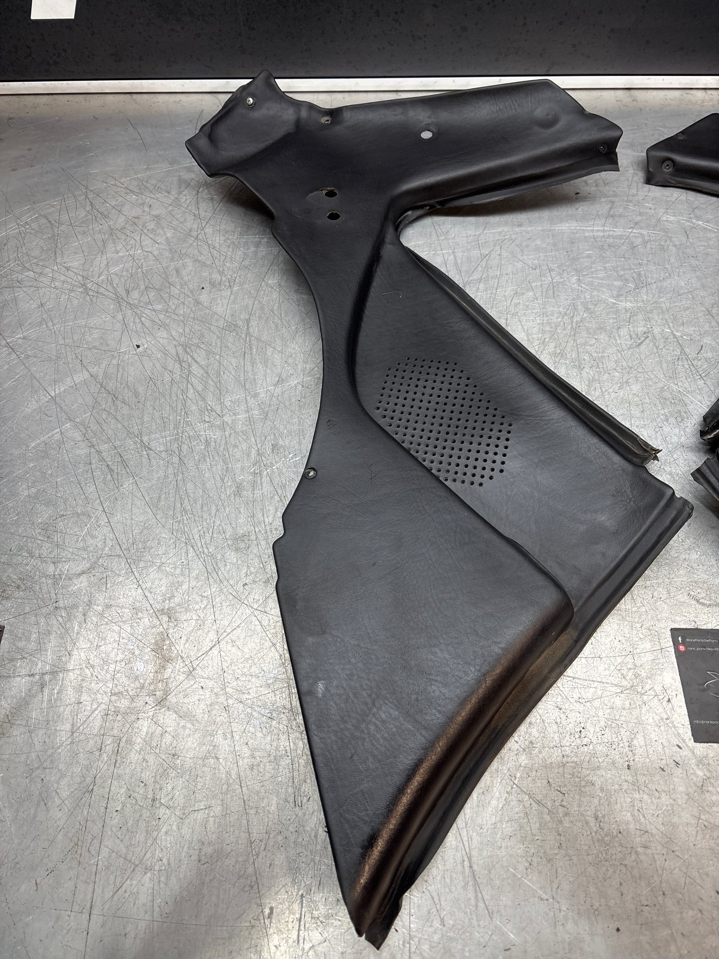 Porsche 944 924 black rear interior C Post trims/cards. Quarter panel trim used 94455502101 94455502201