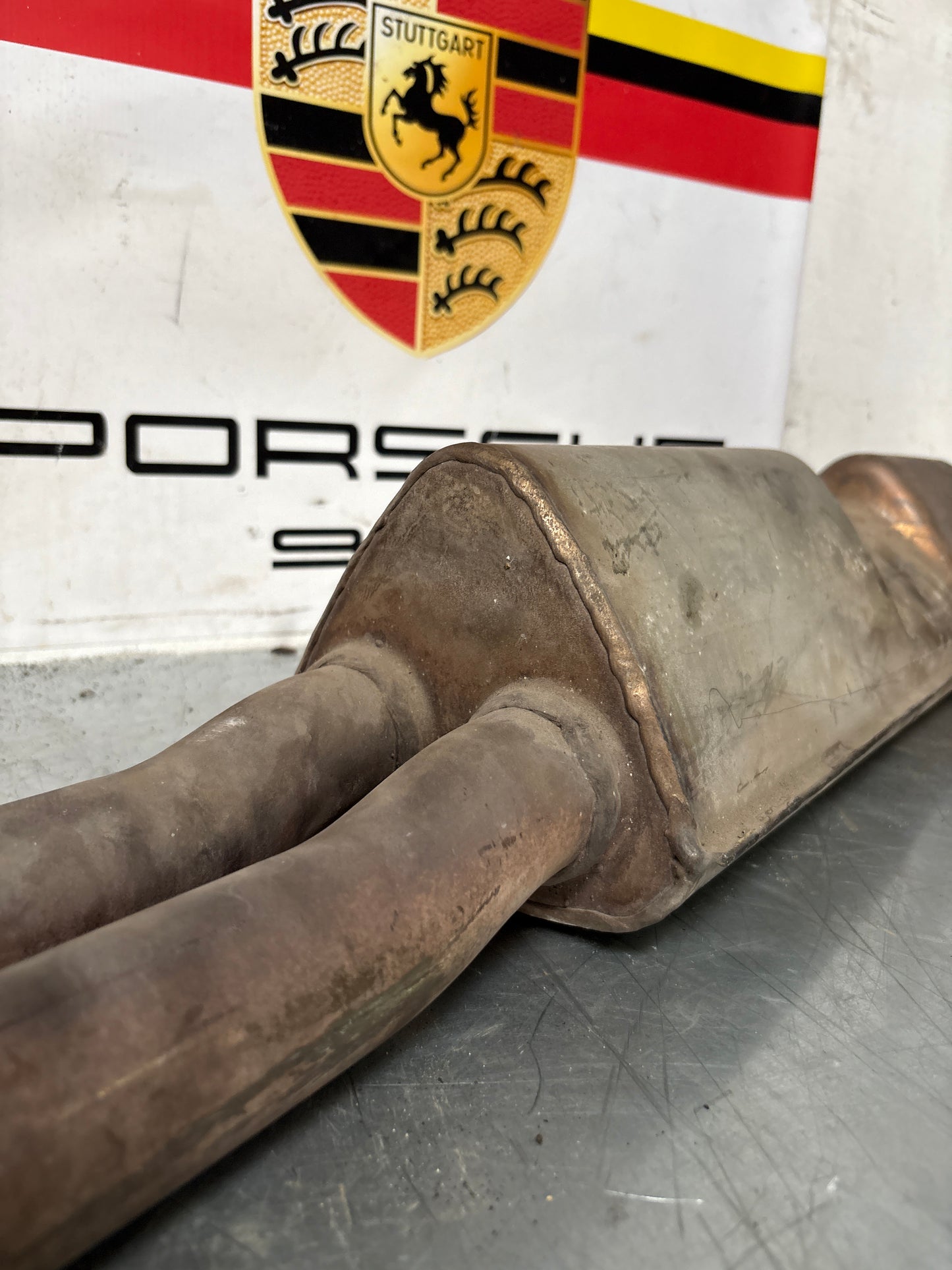 Porsche 968 exhaust system rear muffler, used 94411104111