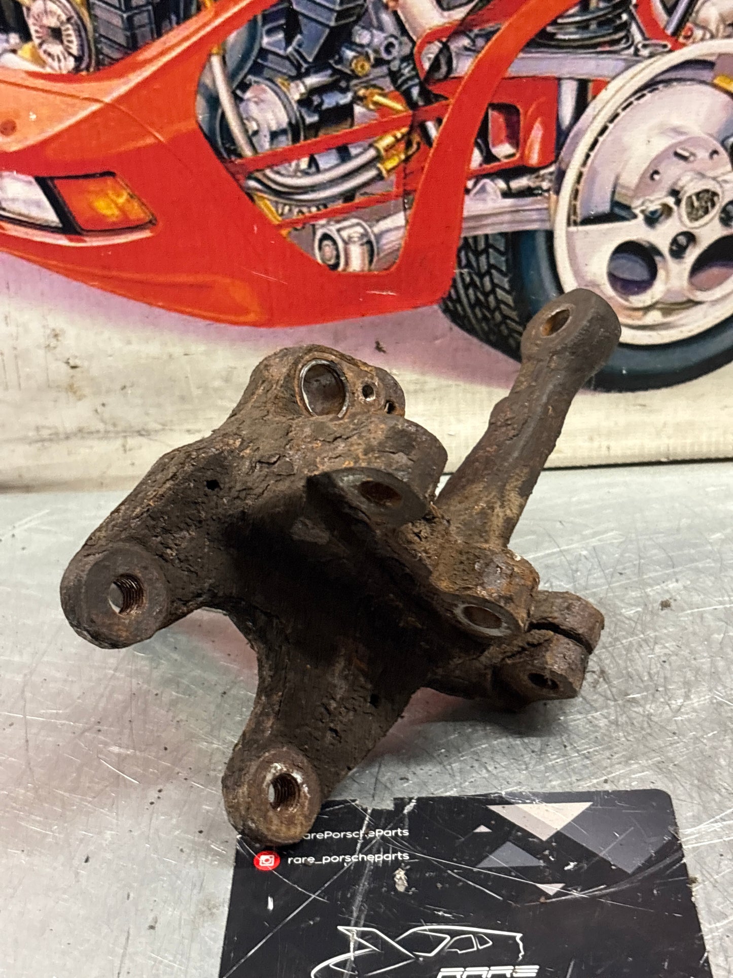 Porsche 944 1987 - front left steering knuckle, spindle axle 94434165506 used with ABS