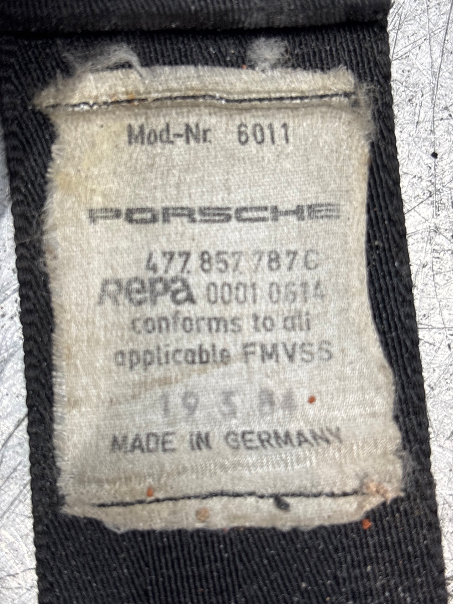 Porsche 924 944 2 point rear seat  belt with buckle 477857787C used