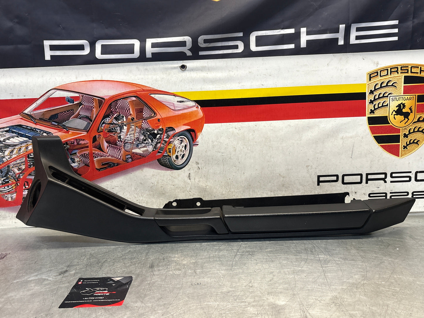 Porsche 928 black door armrest, right, off side, 92855510203, used